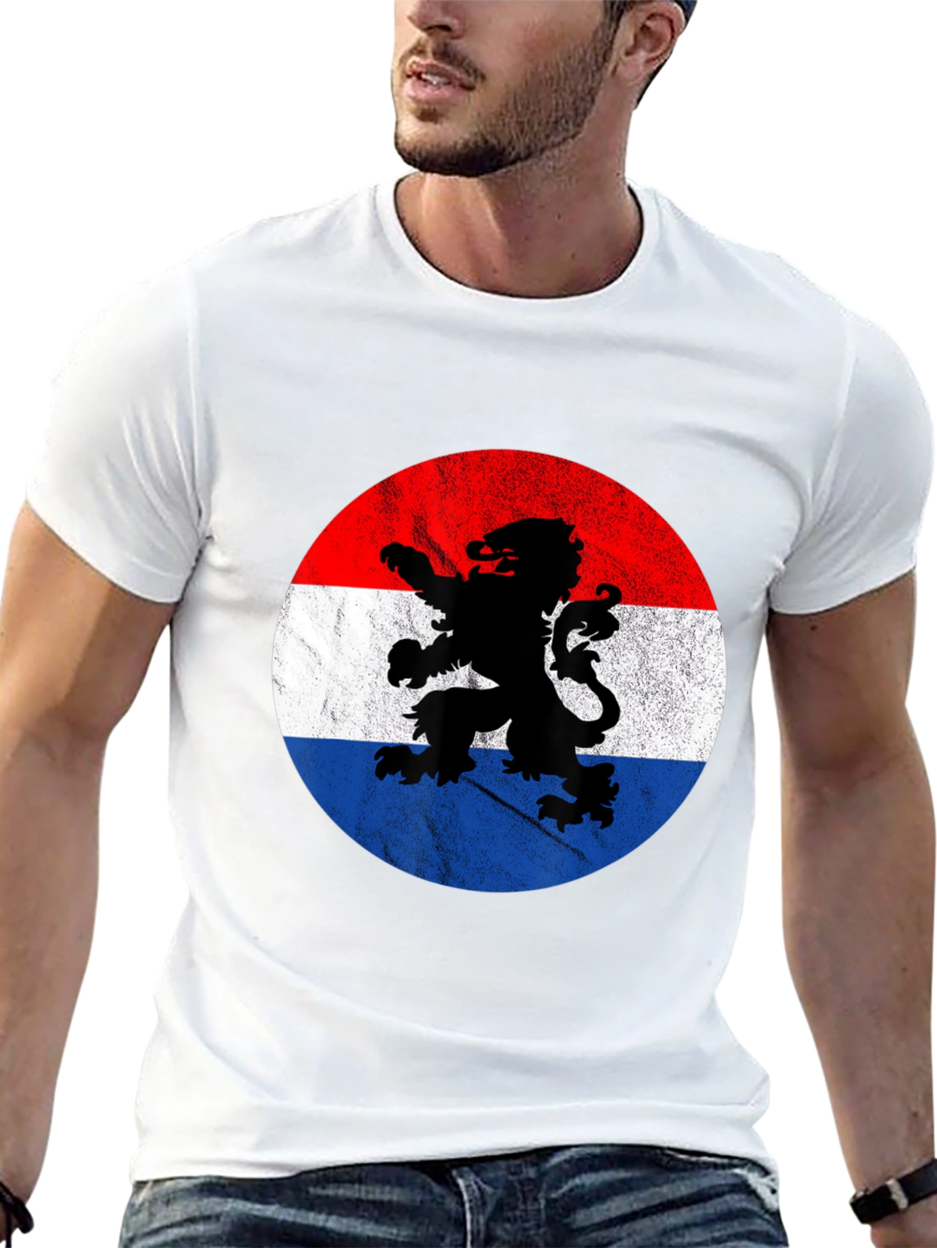 Netherlands Flag Lion Graphic T-Shirt