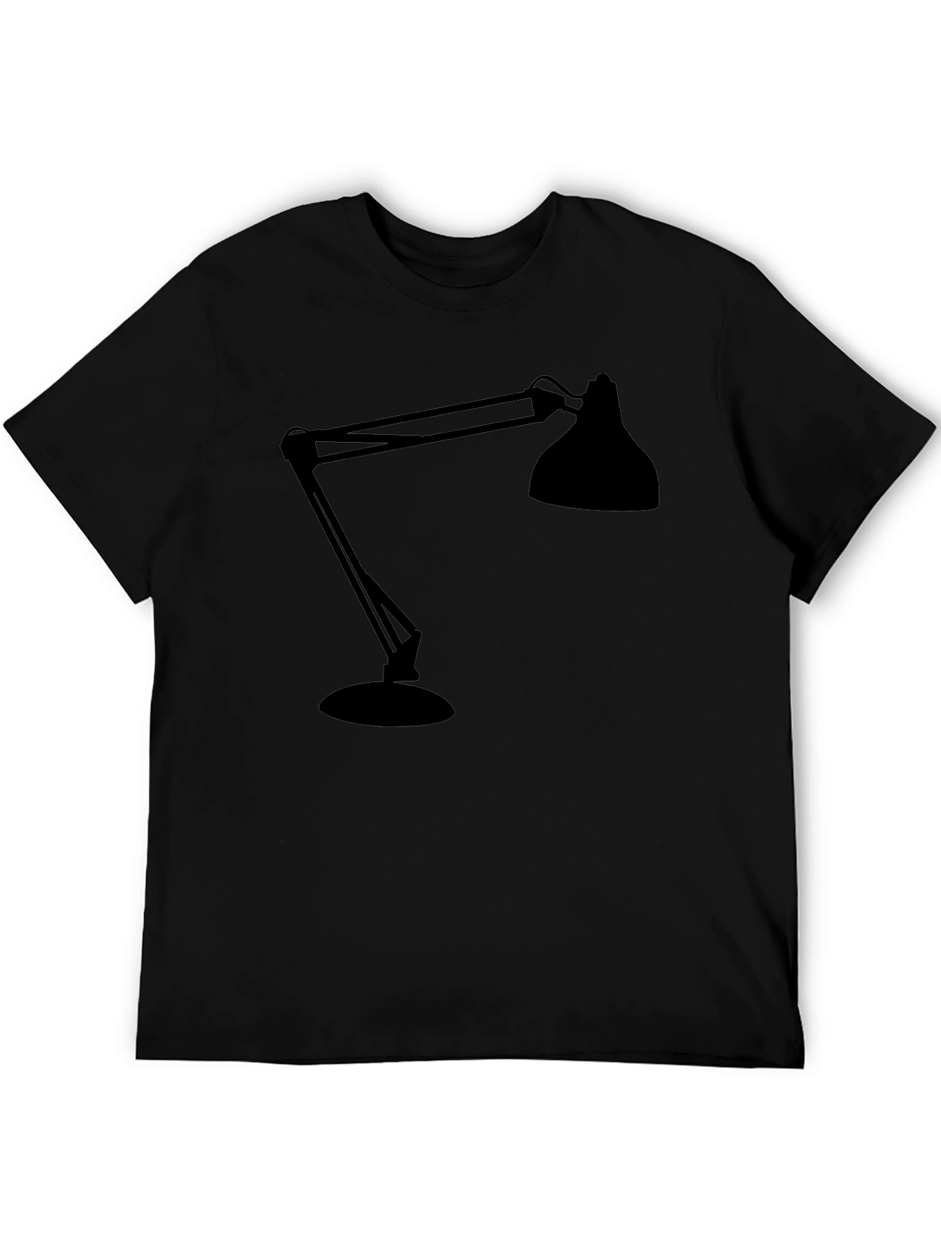 Modern Lamp Graphic Tee - Black Cotton Shirt