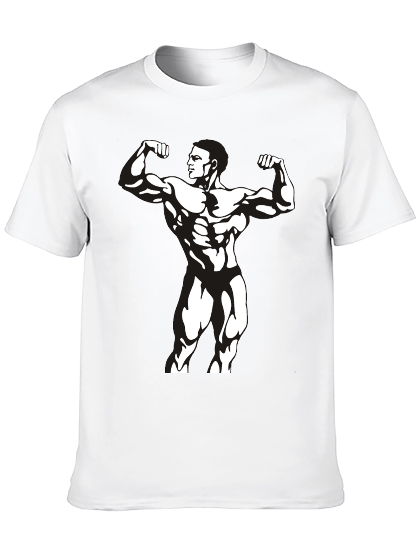 Mens Black Bodybuilder Graphic T-Shirt