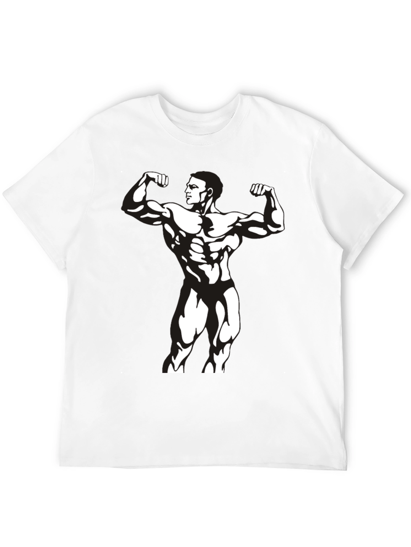 Mens Black Bodybuilder Graphic T-Shirt
