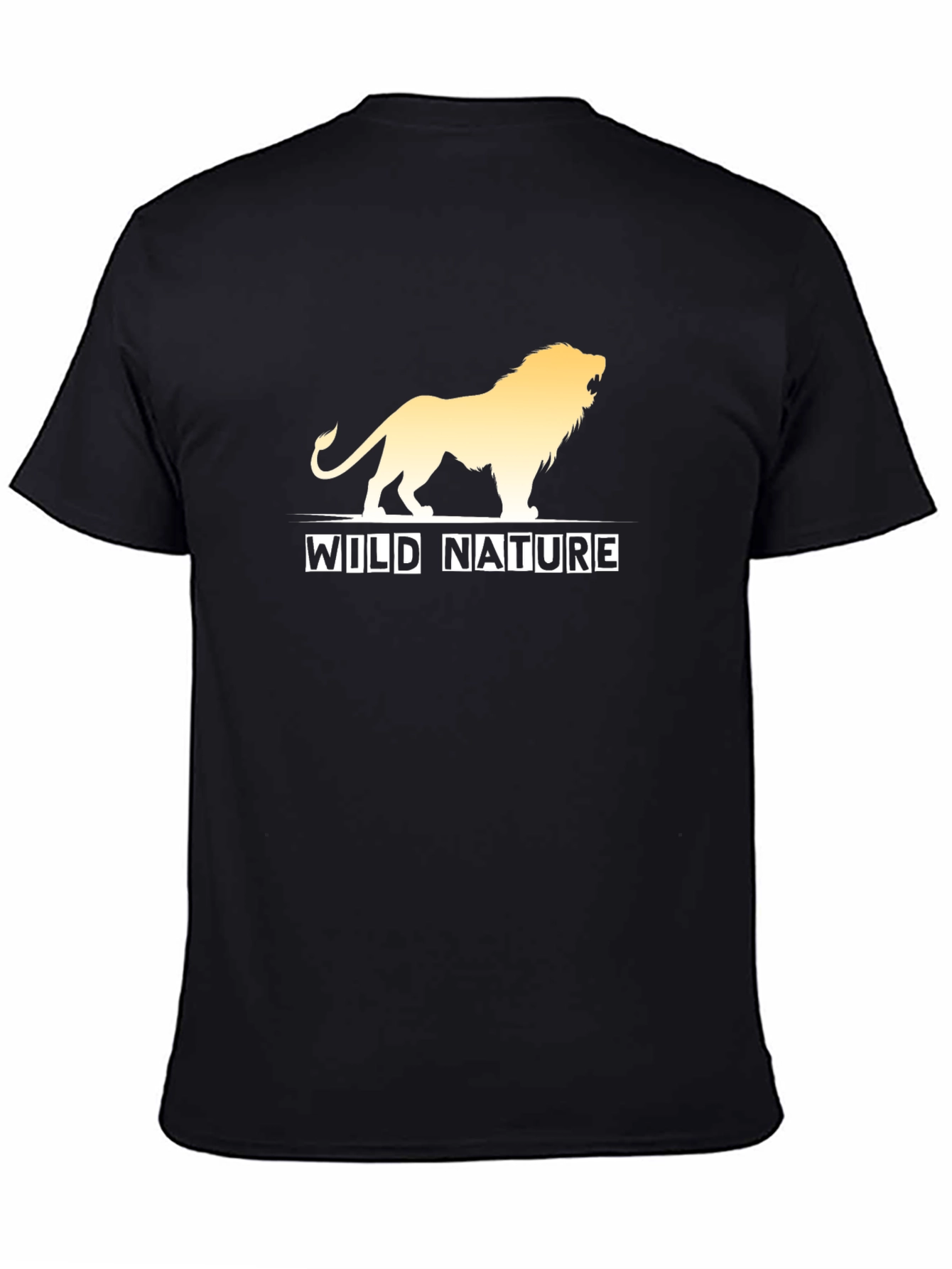 Wild Nature Lion Graphic Black T-Shirt