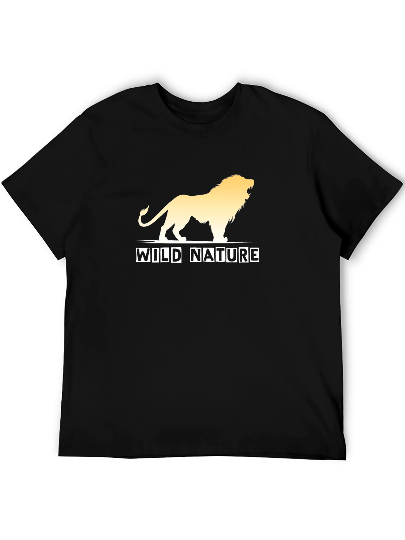 Wild Nature Lion Graphic Black T-Shirt