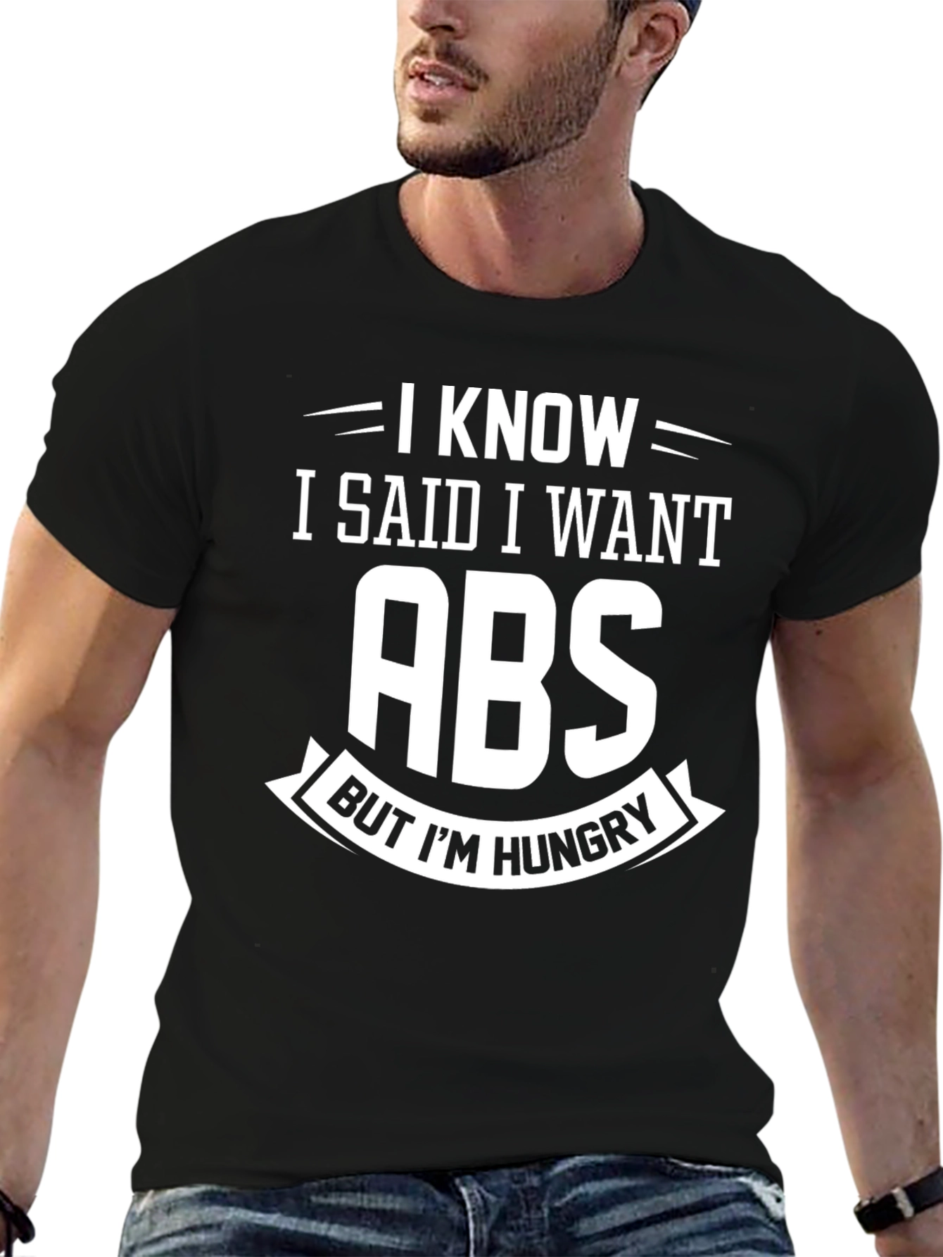 I Want Abs But Im Hungry Graphic Tee