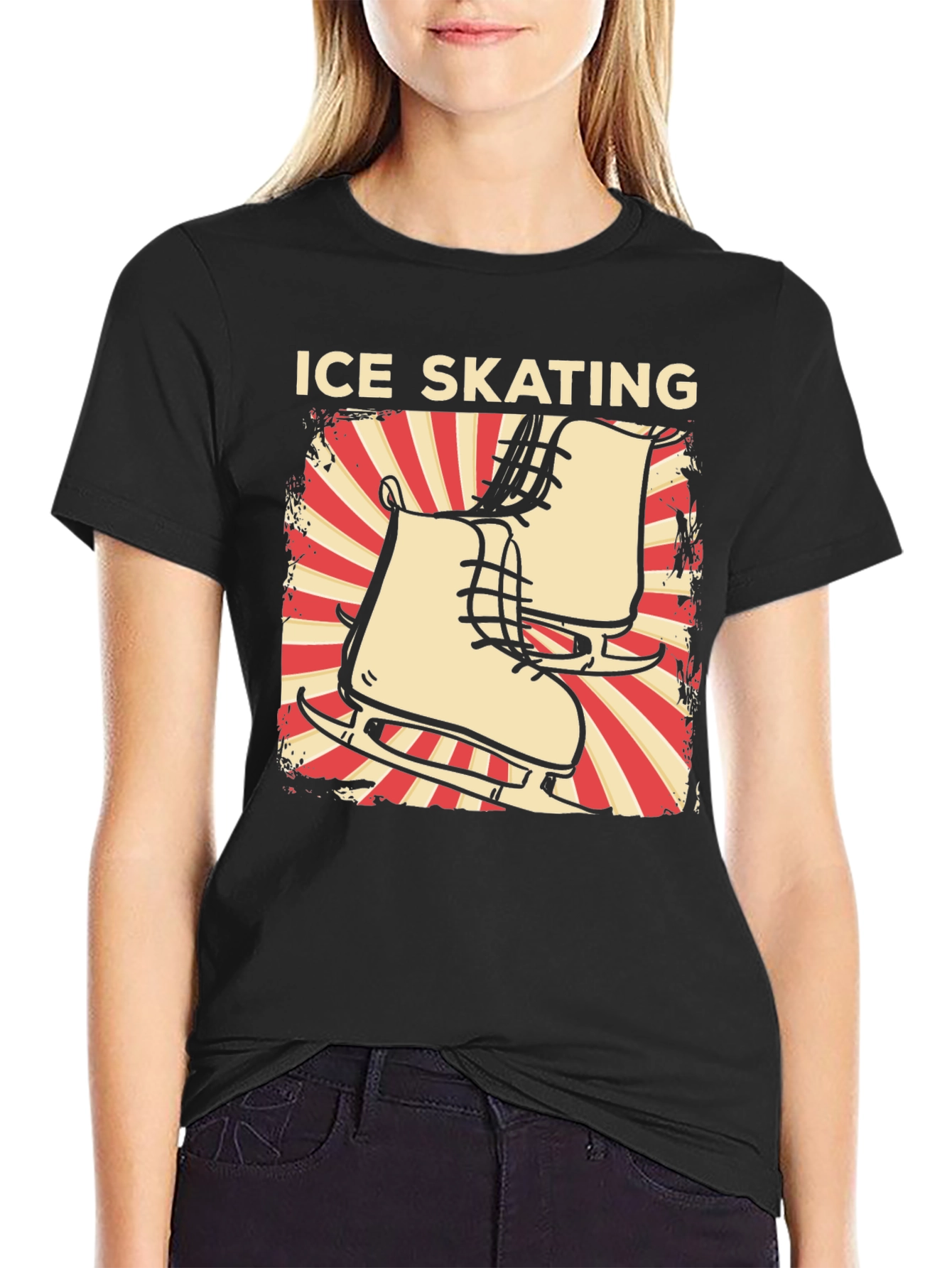Ice Skating Graphic Tee - Retro Design
