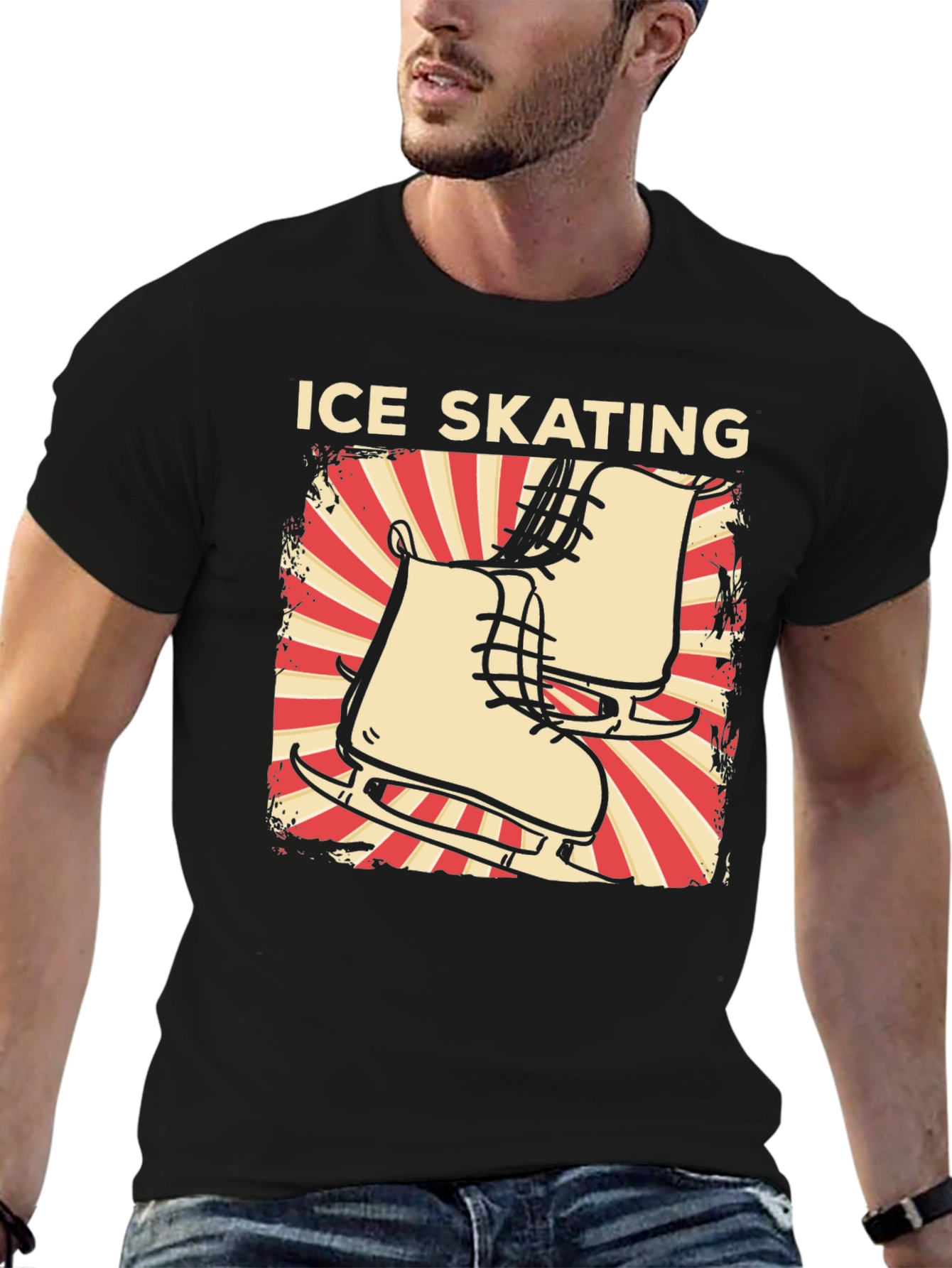 Ice Skating Graphic Tee - Retro Design