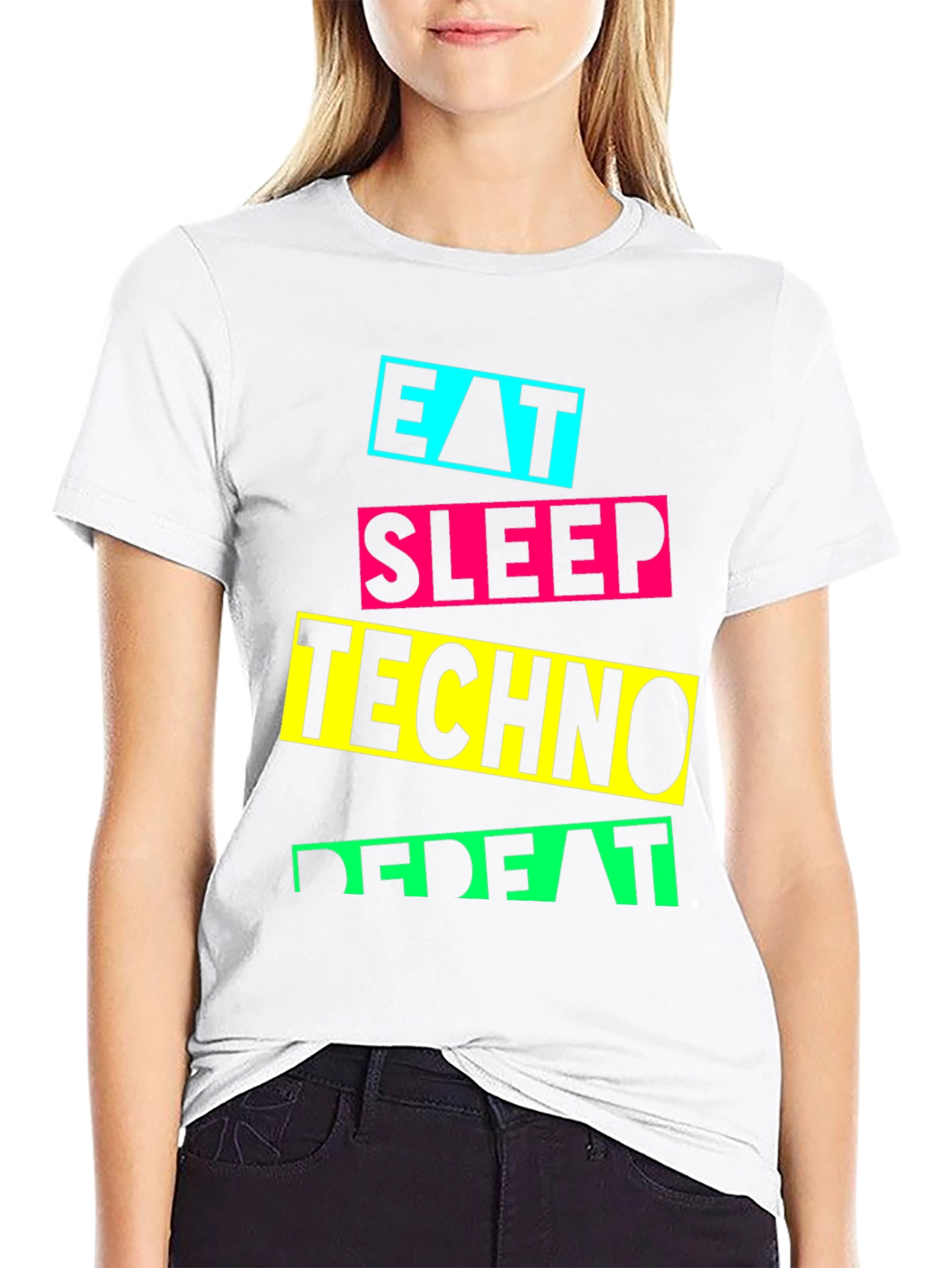 Eat Sleep Techno Repeat Graphic T-Shirt