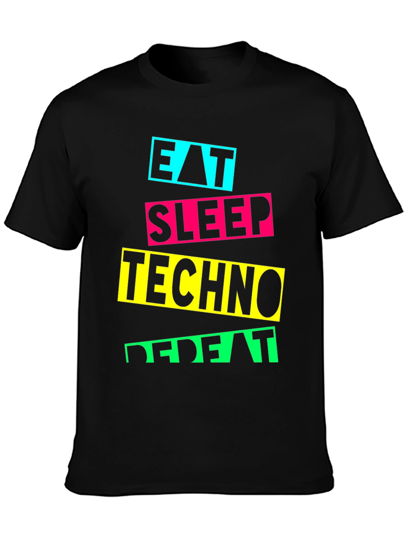 Eat Sleep Techno Repeat Graphic T-Shirt