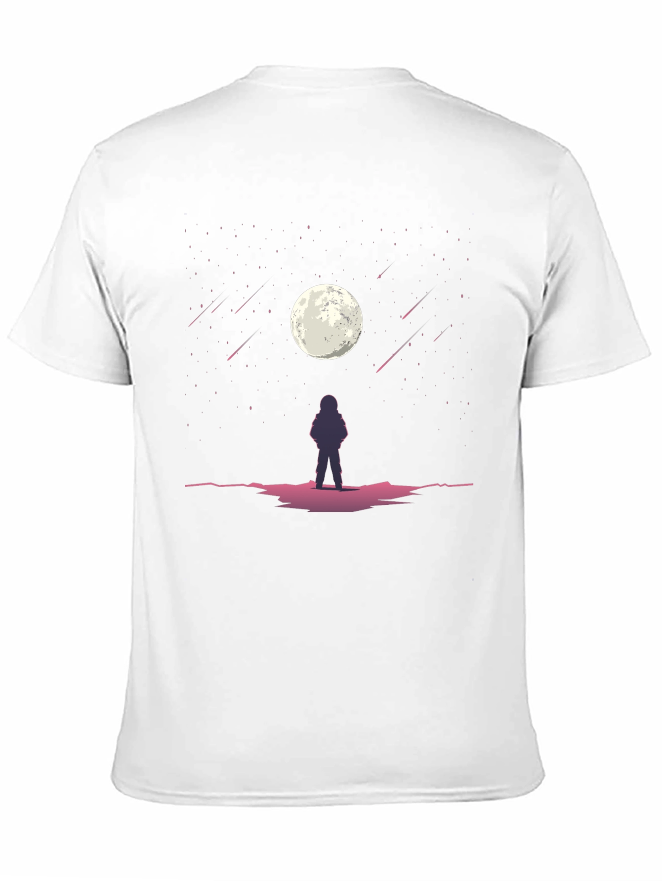 Astronaut Moon Gazing Black Graphic Tee