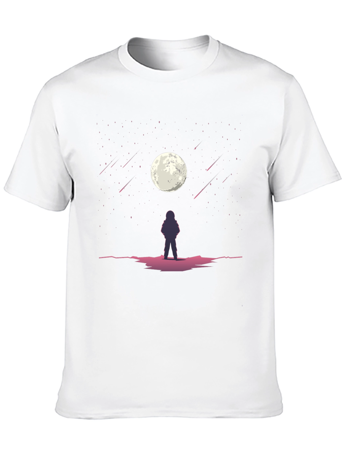 Astronaut Moon Gazing Black Graphic Tee