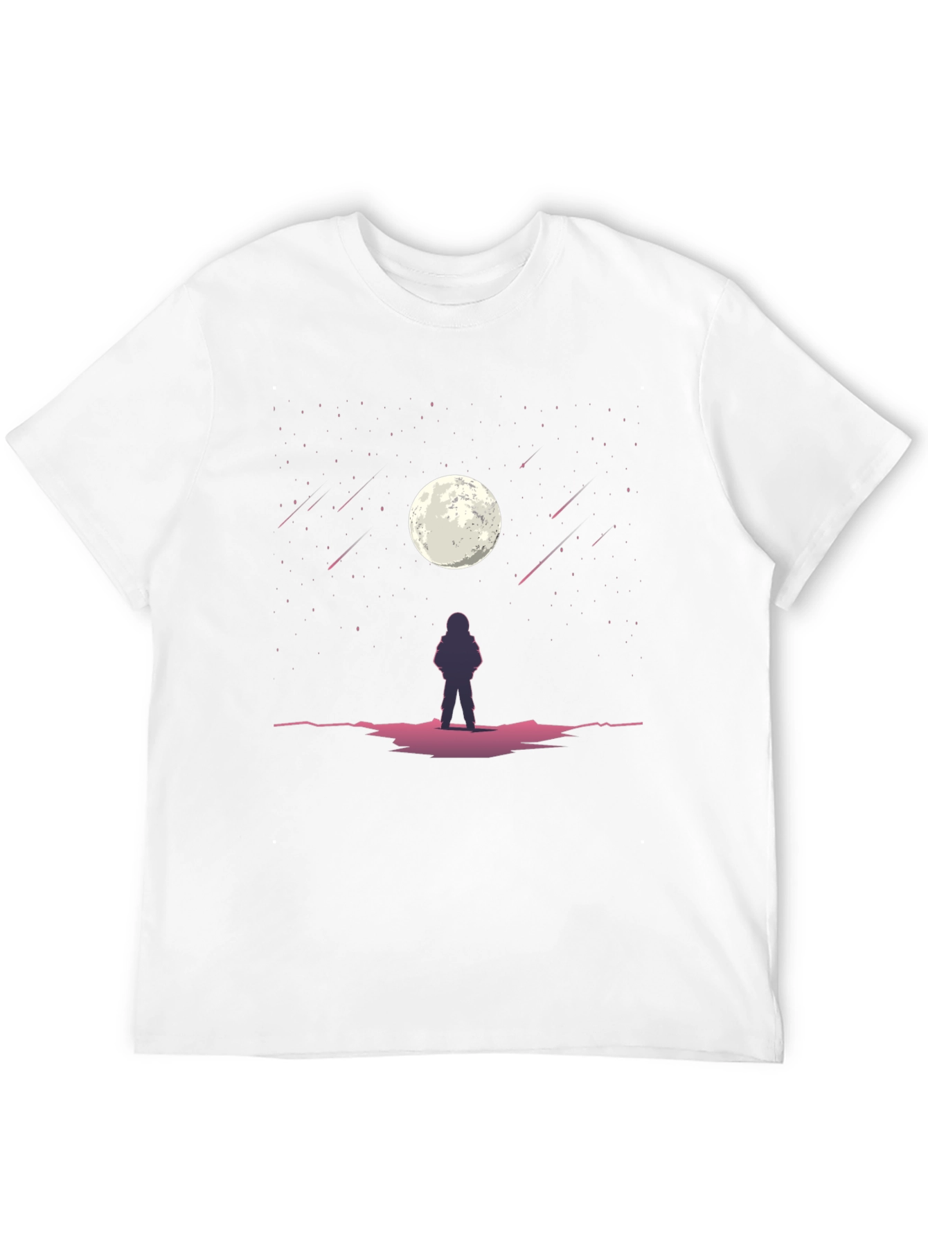 Astronaut Moon Gazing Black Graphic Tee