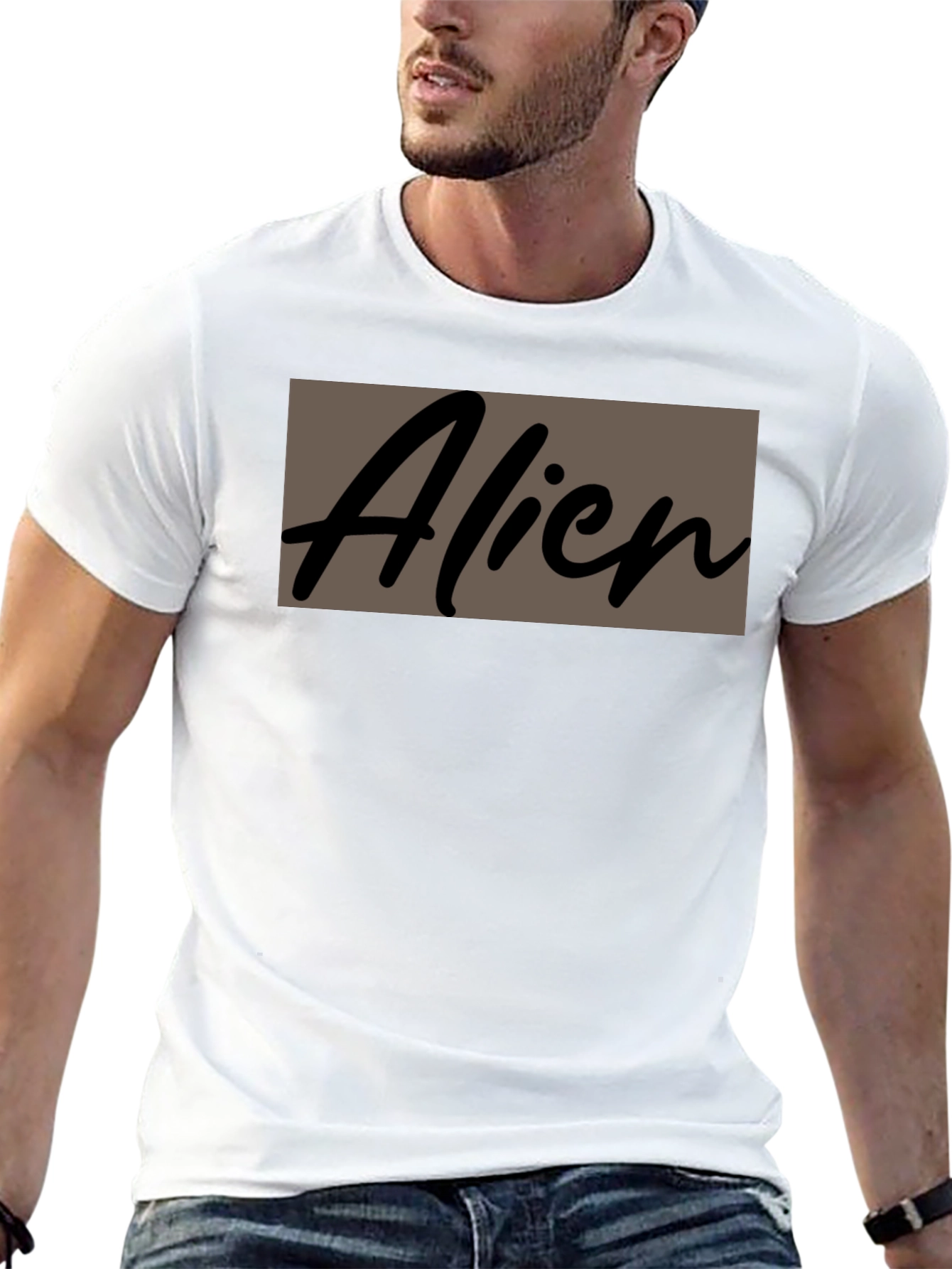 Alien Graphic Print Crew Neck T-Shirt