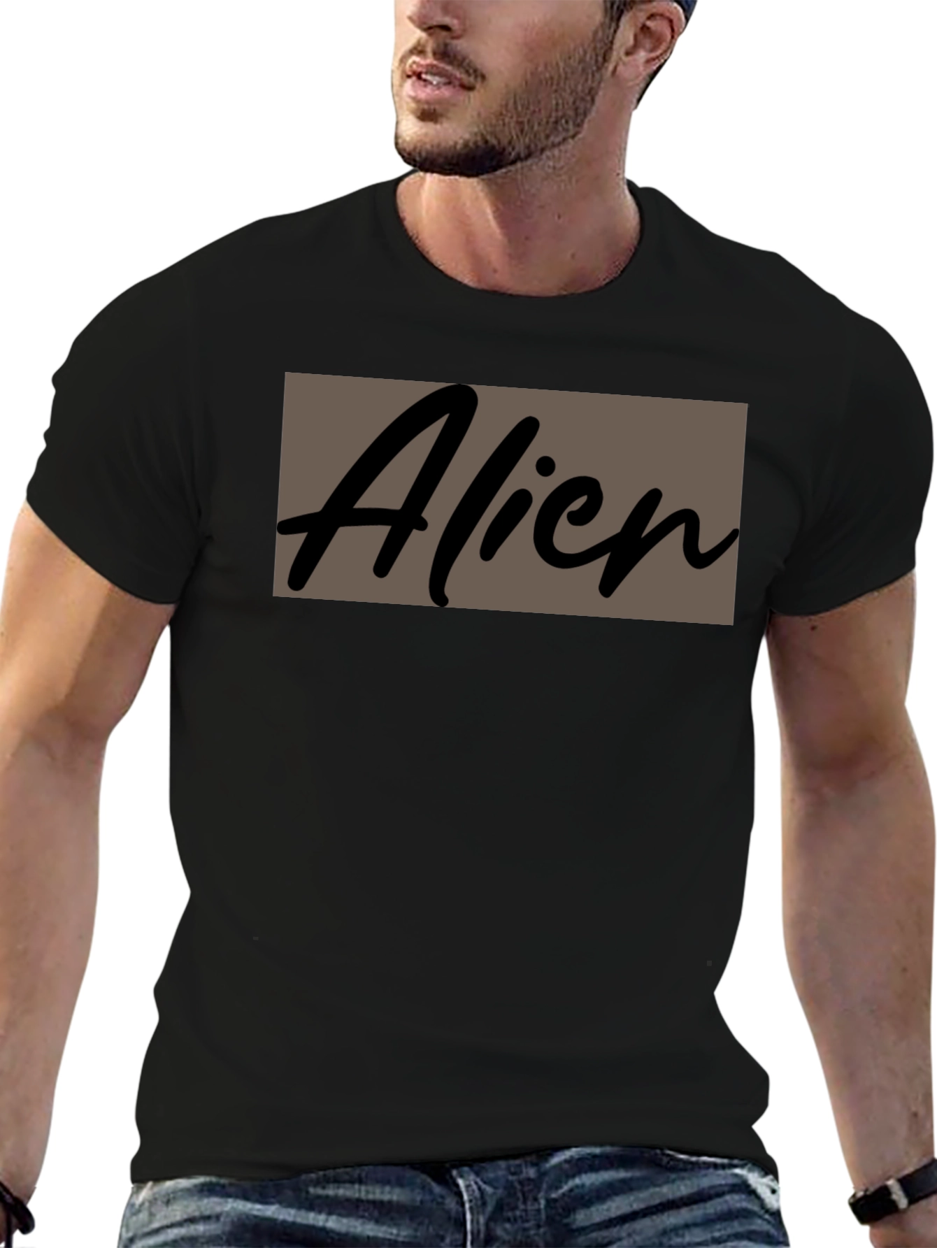 Alien Graphic Print Crew Neck T-Shirt