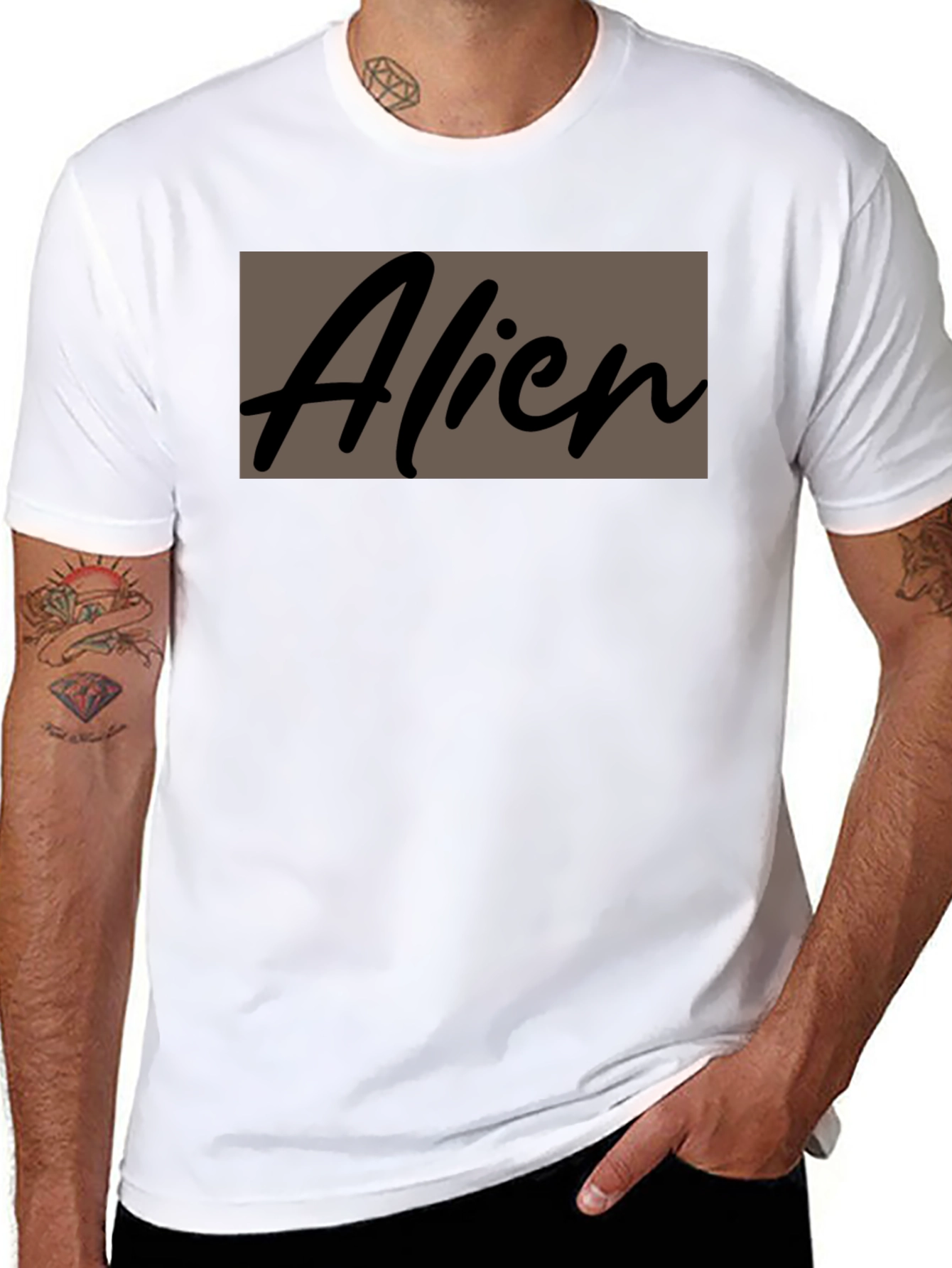 Alien Graphic Print Crew Neck T-Shirt