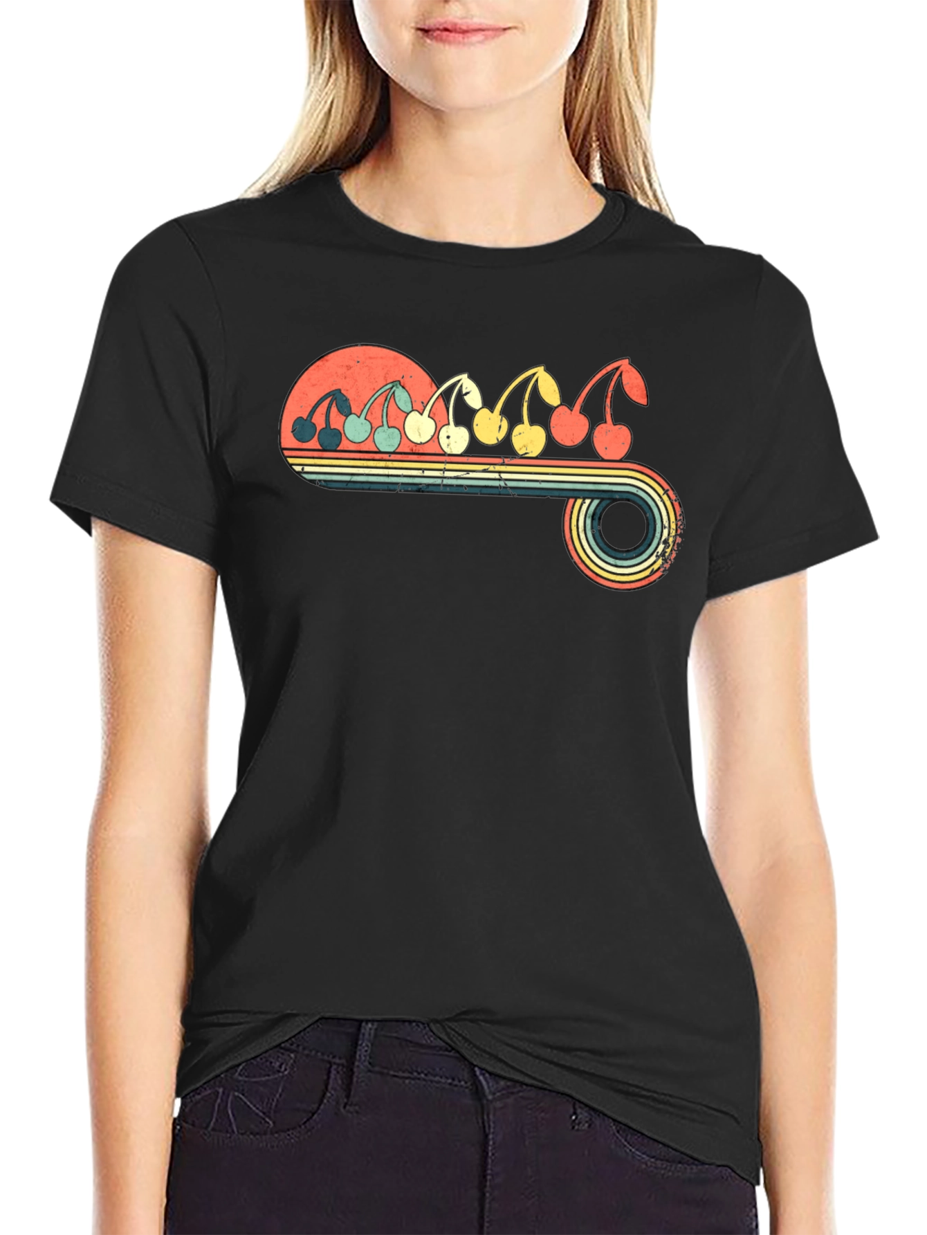 Retro Cherry Graphic T-Shirt