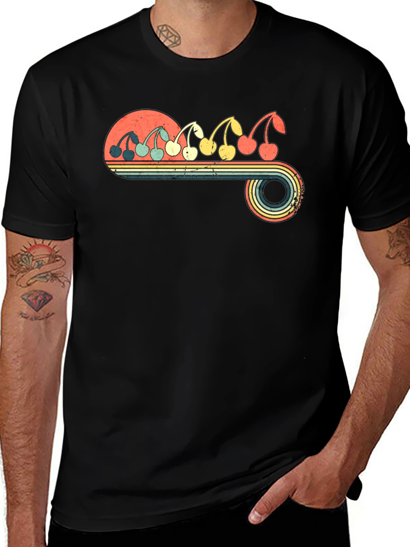 Retro Cherry Graphic T-Shirt