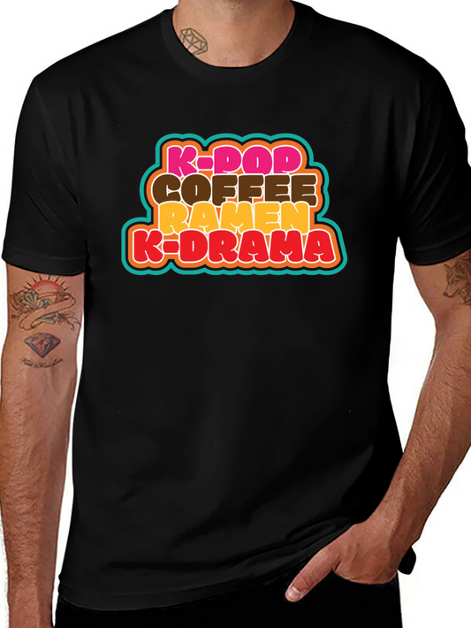 K-Pop Coffee Ramen K-Drama T-Shirt - Korean Culture Tee