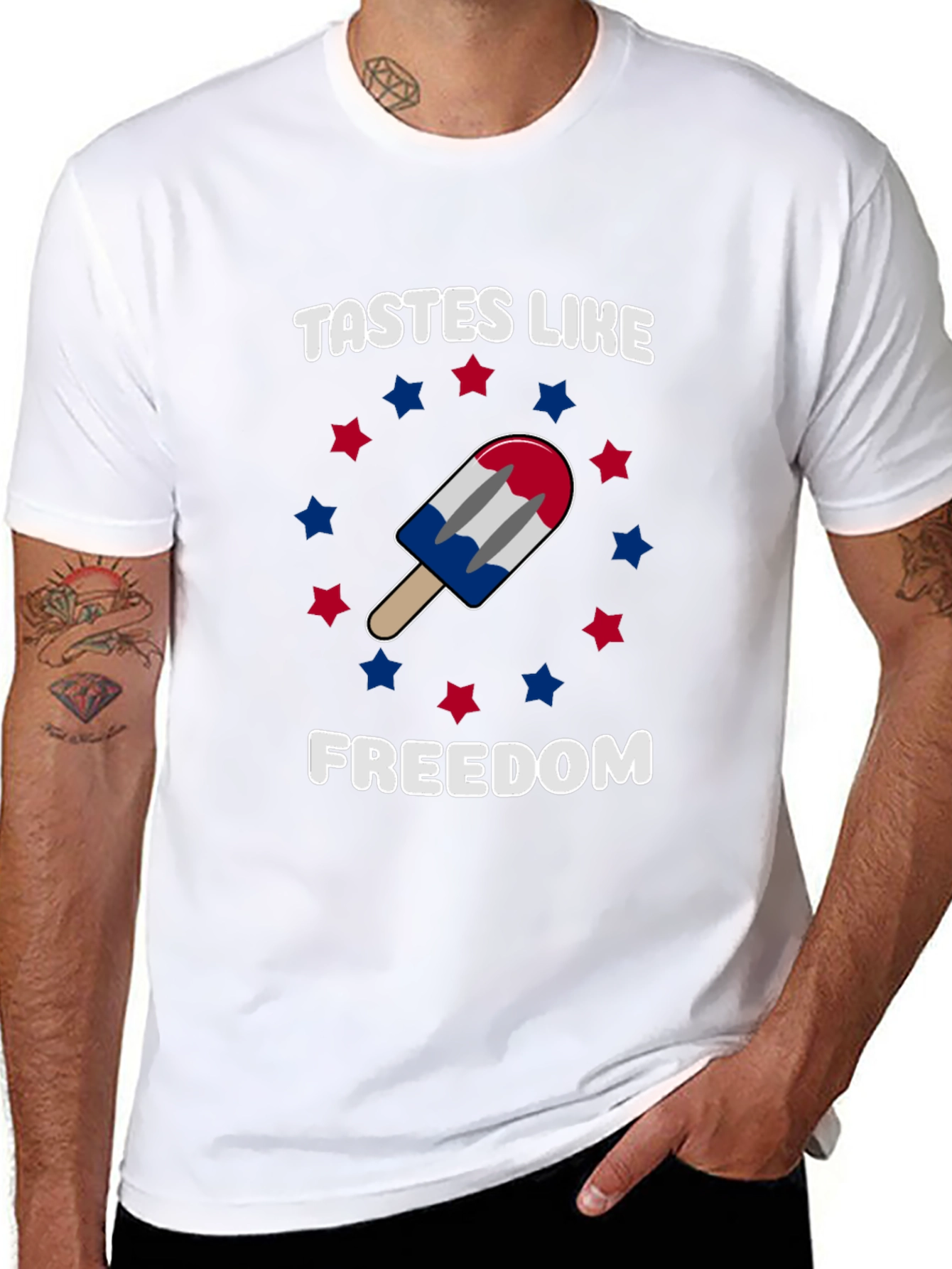 Tastes Like Freedom Patriotic Popsicle Graphic Tee
