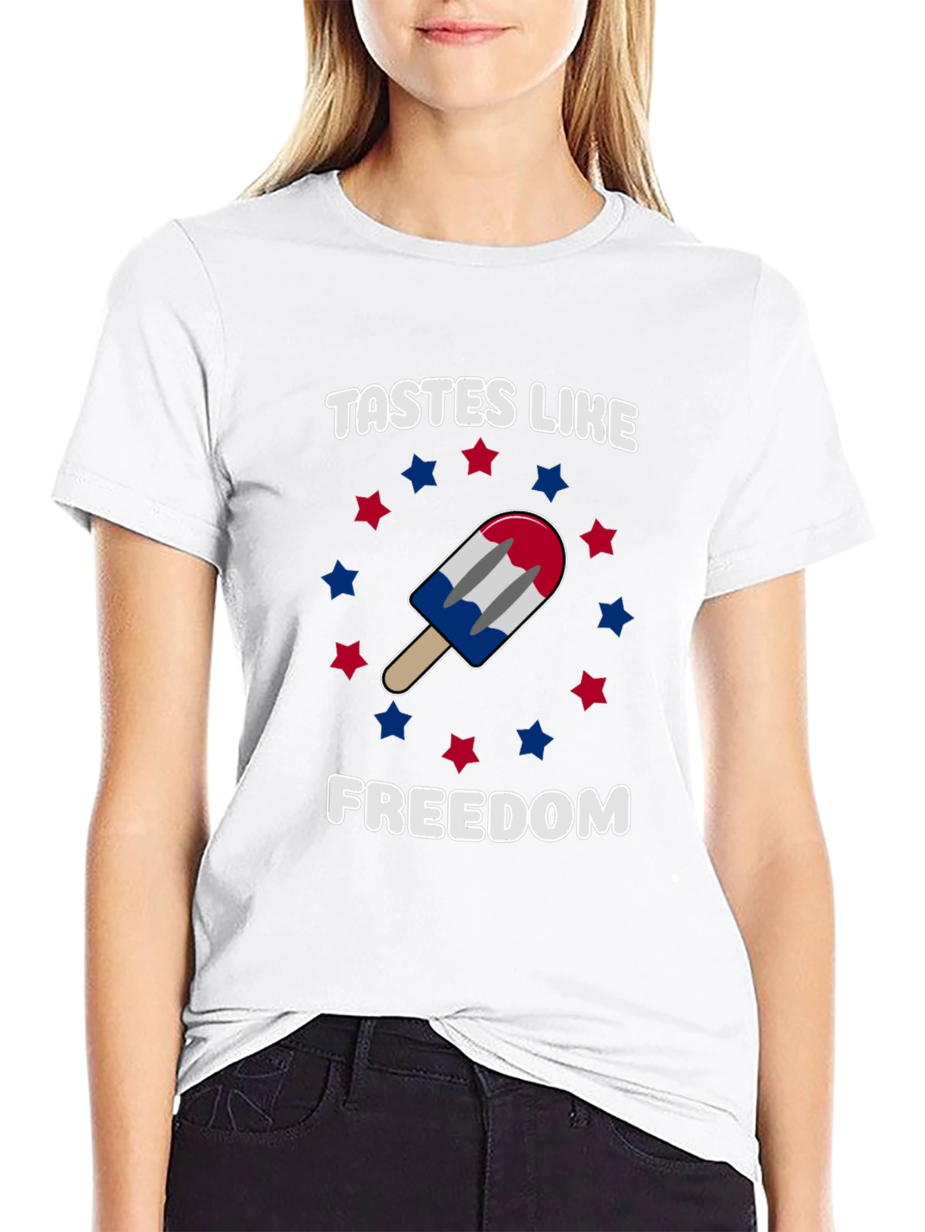 Tastes Like Freedom Patriotic Popsicle Graphic Tee