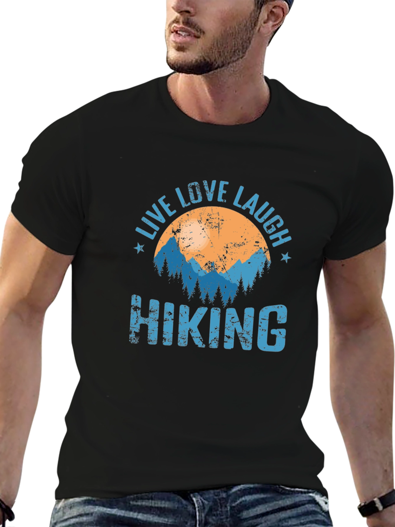 Live Love Laugh Hiking Graphic T-Shirt