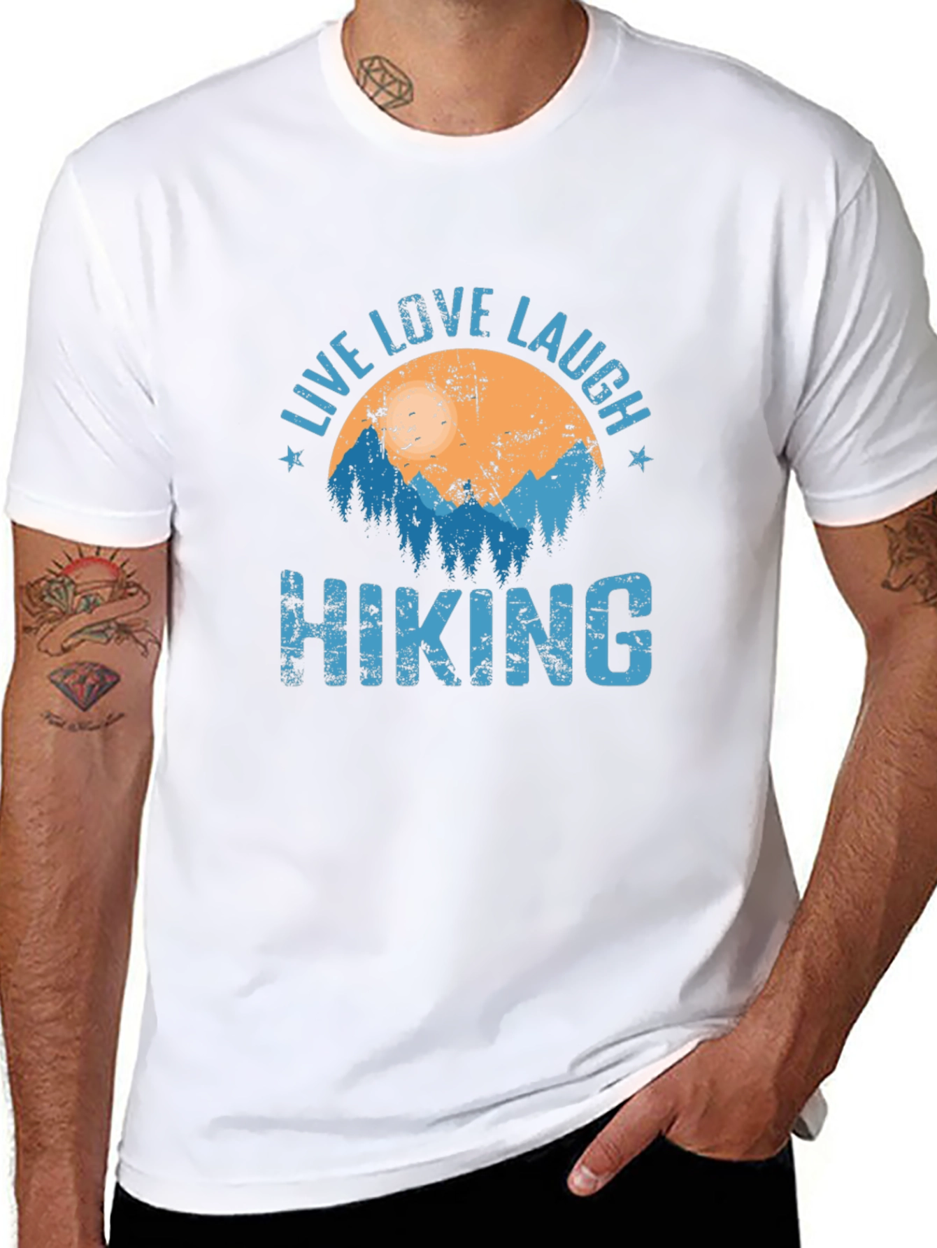 Live Love Laugh Hiking Graphic T-Shirt