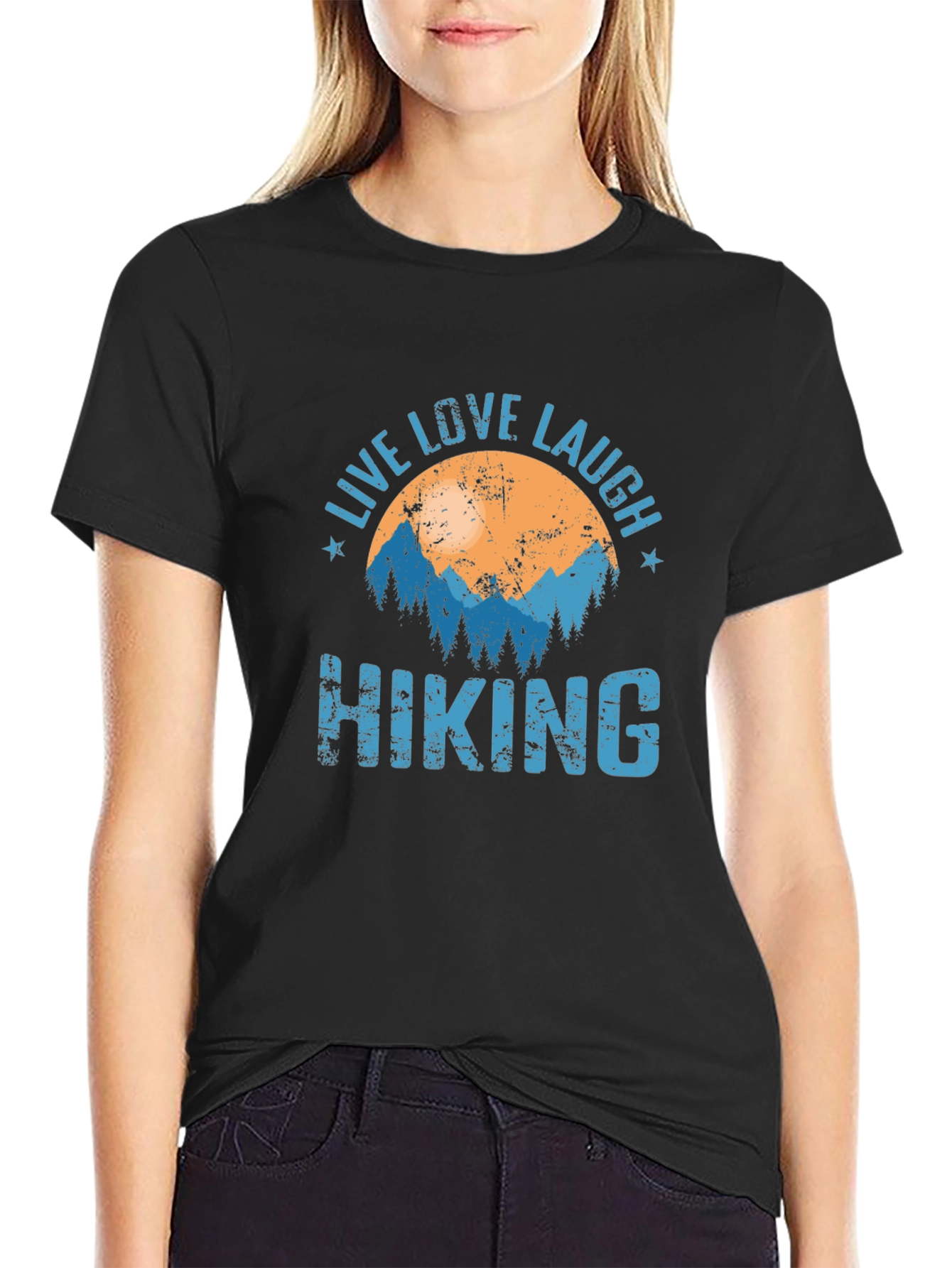 Live Love Laugh Hiking Graphic T-Shirt