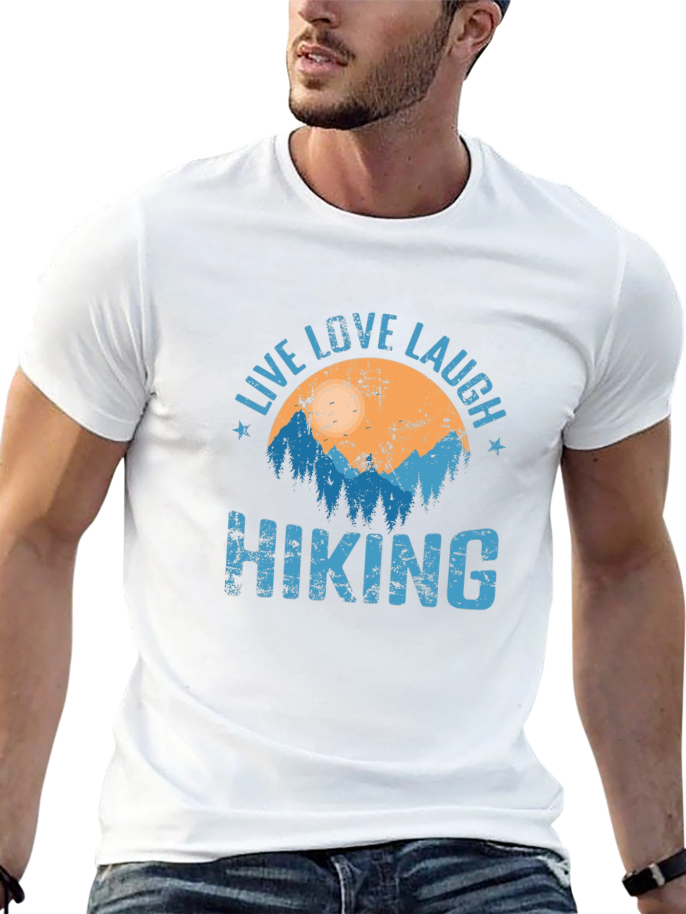 Live Love Laugh Hiking Graphic T-Shirt