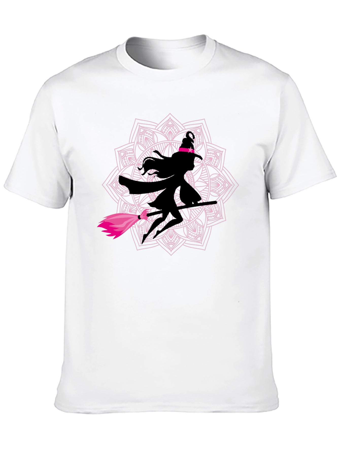 Witch Mandala Graphic Tee - Black Cotton T-Shirt