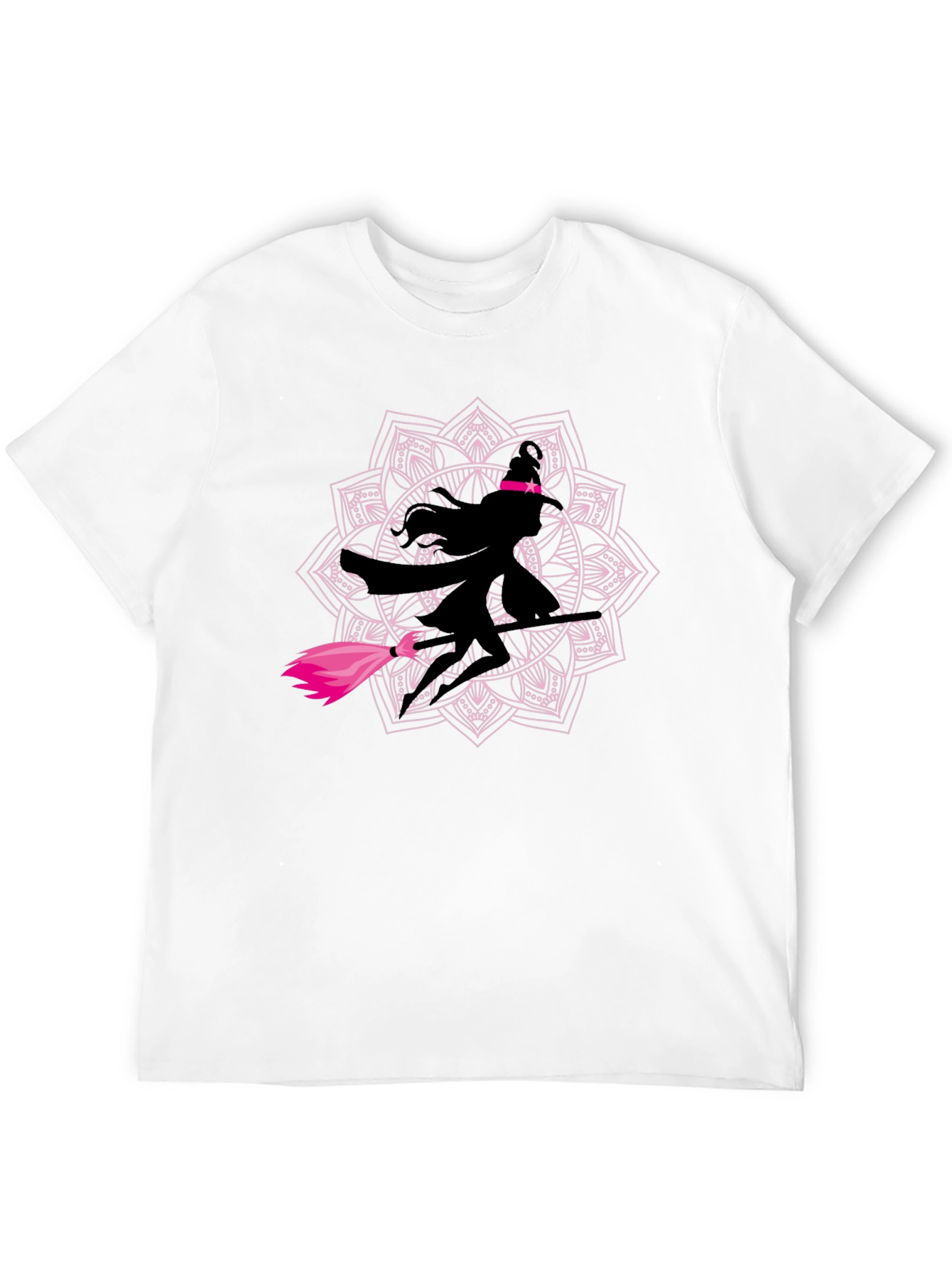 Witch Mandala Graphic Tee - Black Cotton T-Shirt