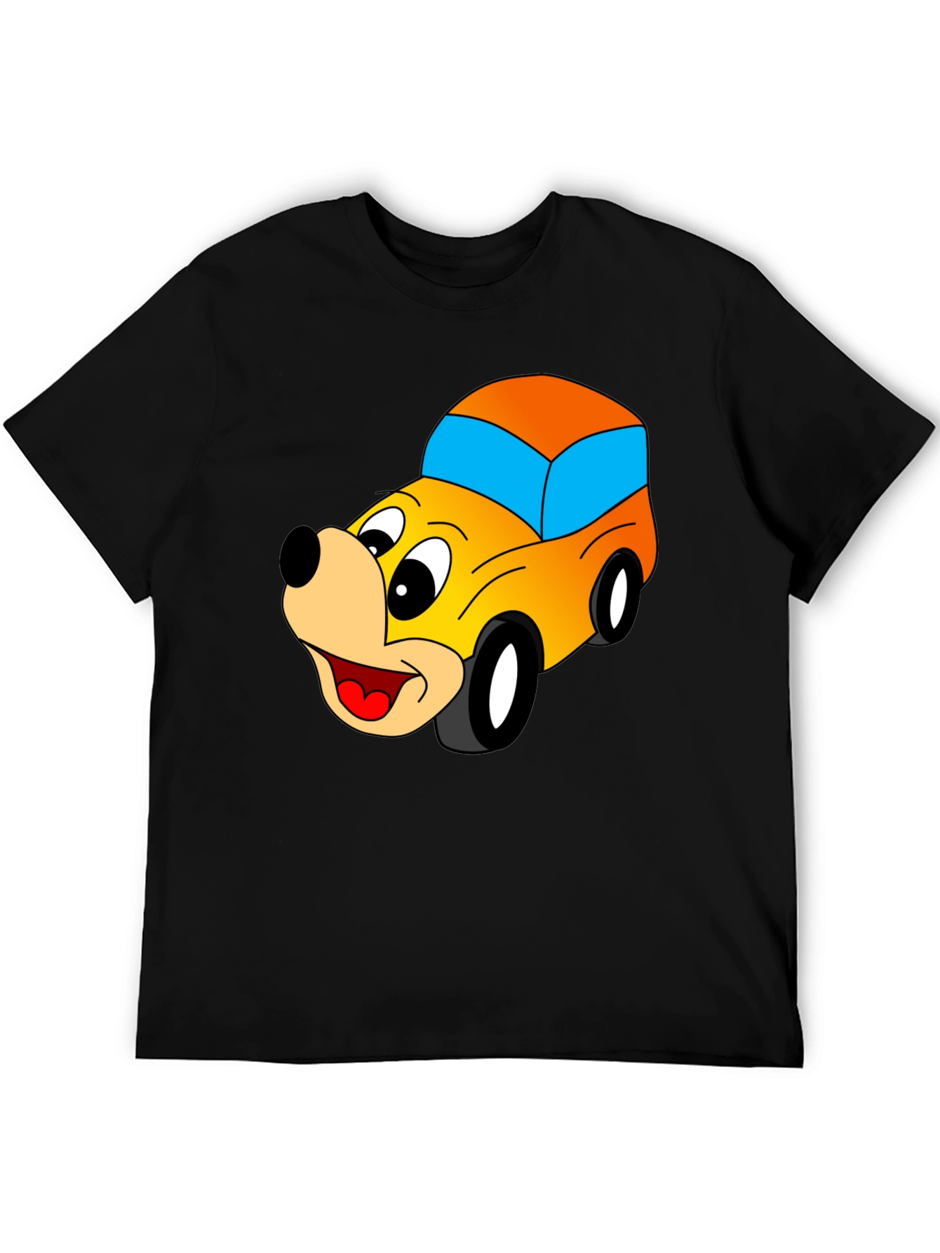 Cartoon Car Graphic Black T-Shirt