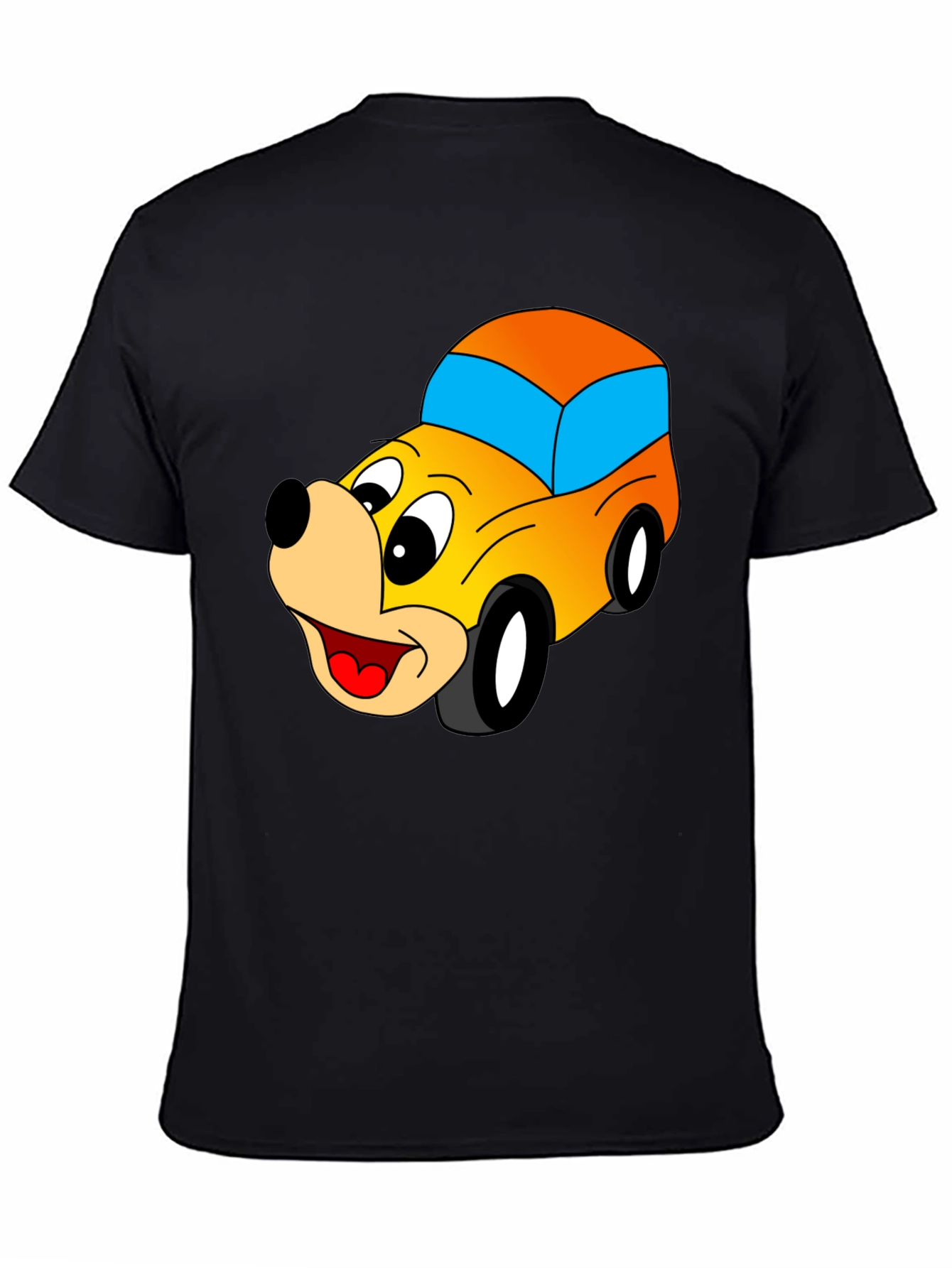 Cartoon Car Graphic Black T-Shirt
