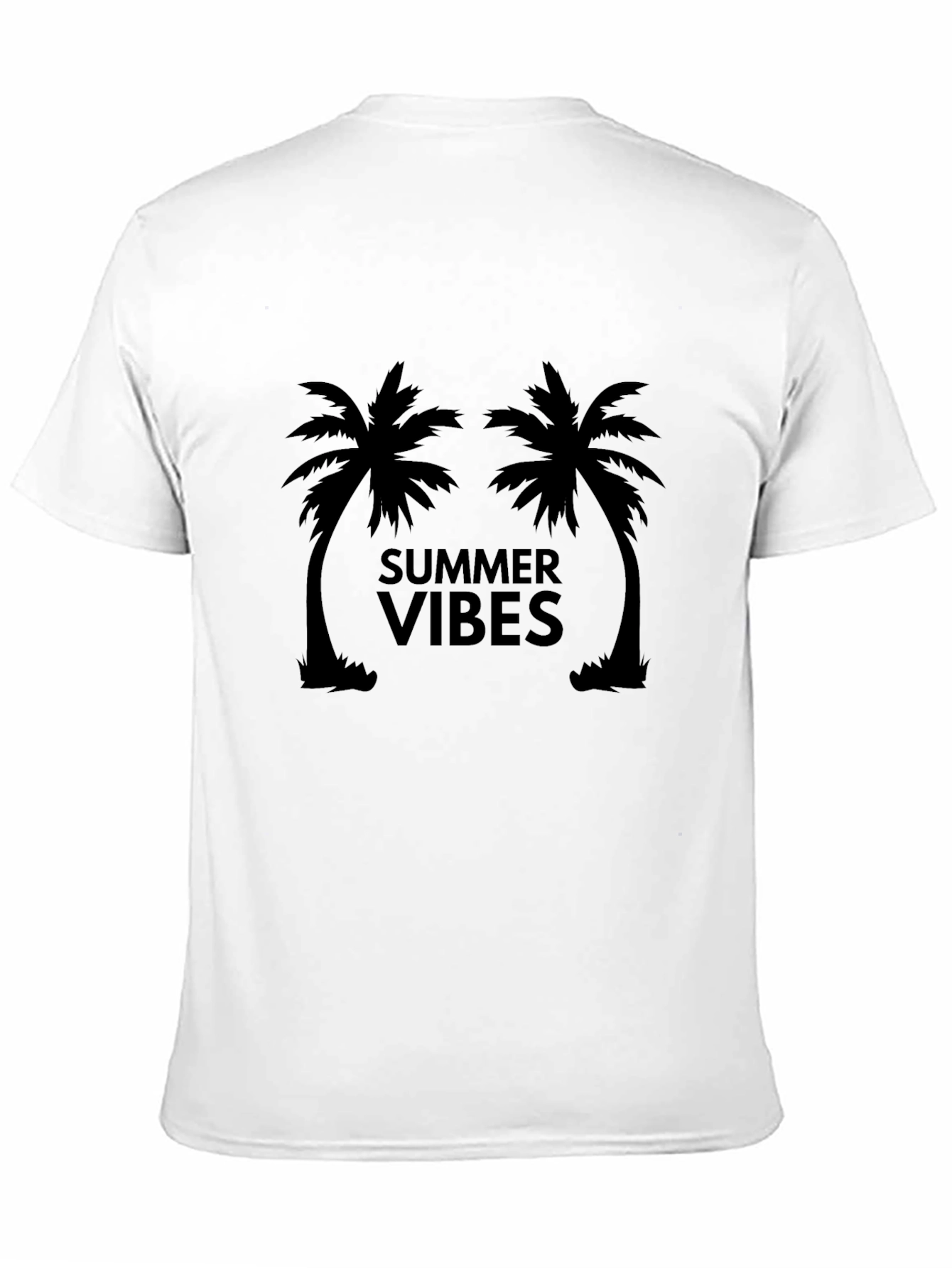 Summer Vibes Palm Tree Graphic Tee - Black