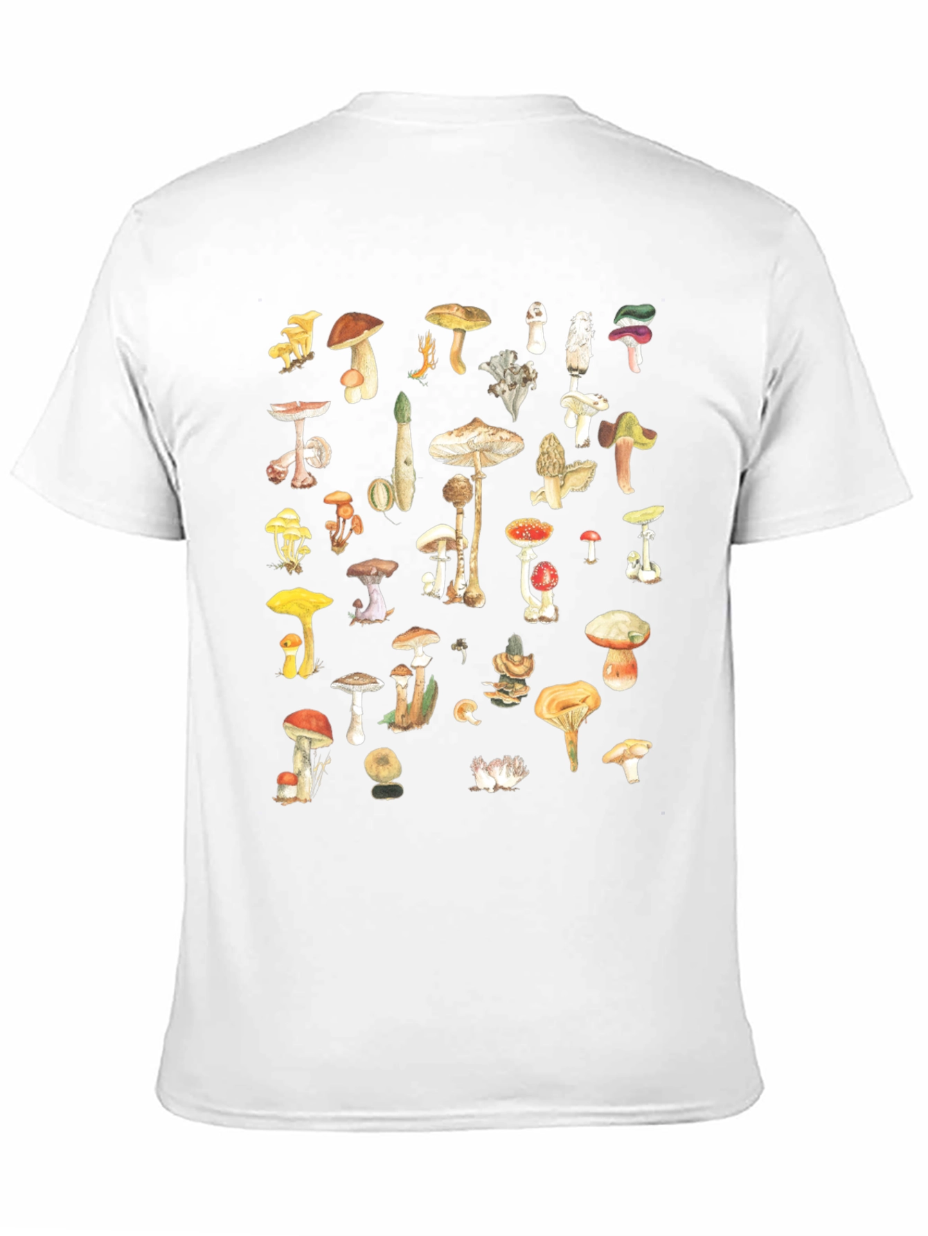 Mushroom Print Black Tee
