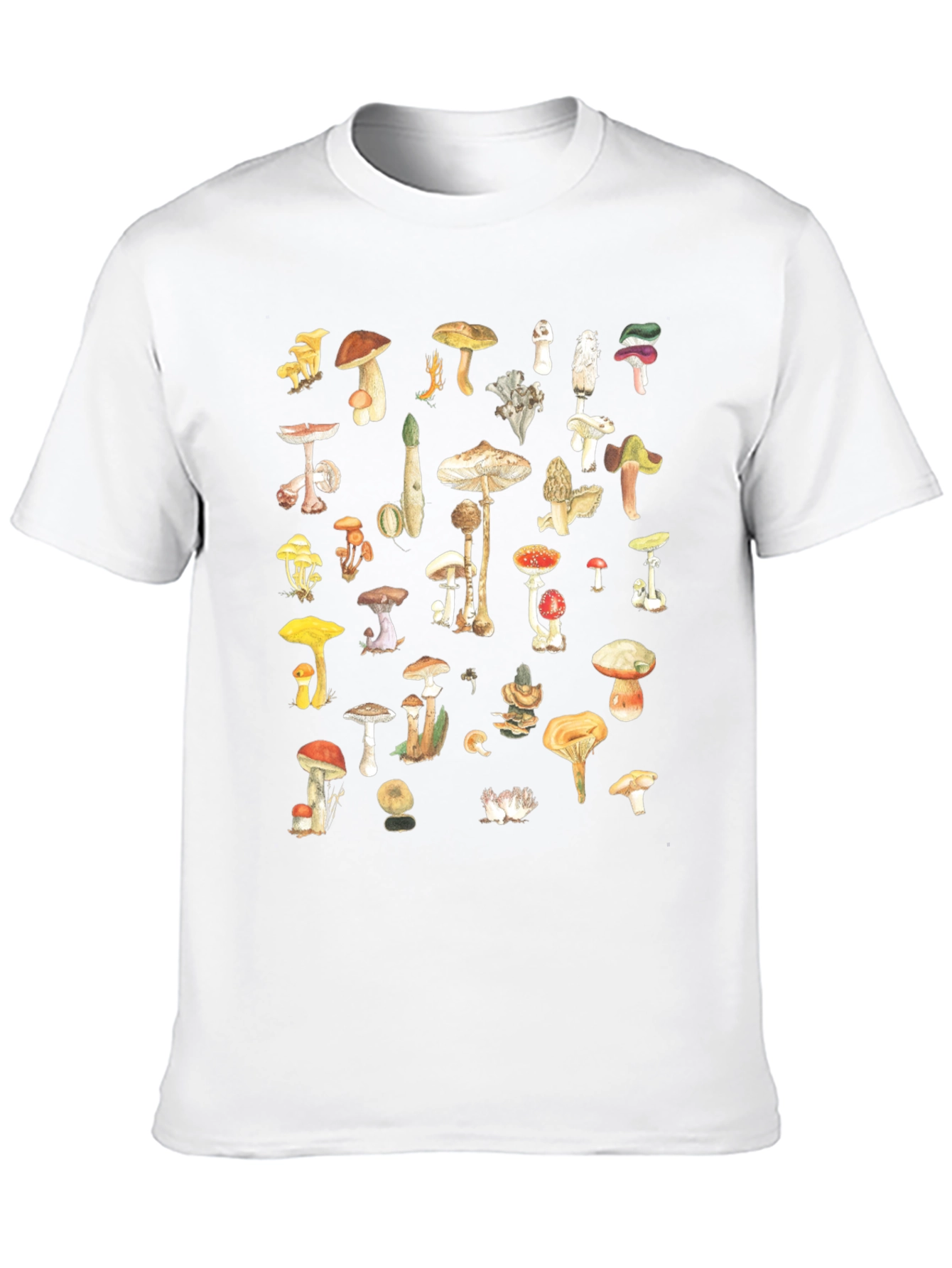 Mushroom Print Black Tee