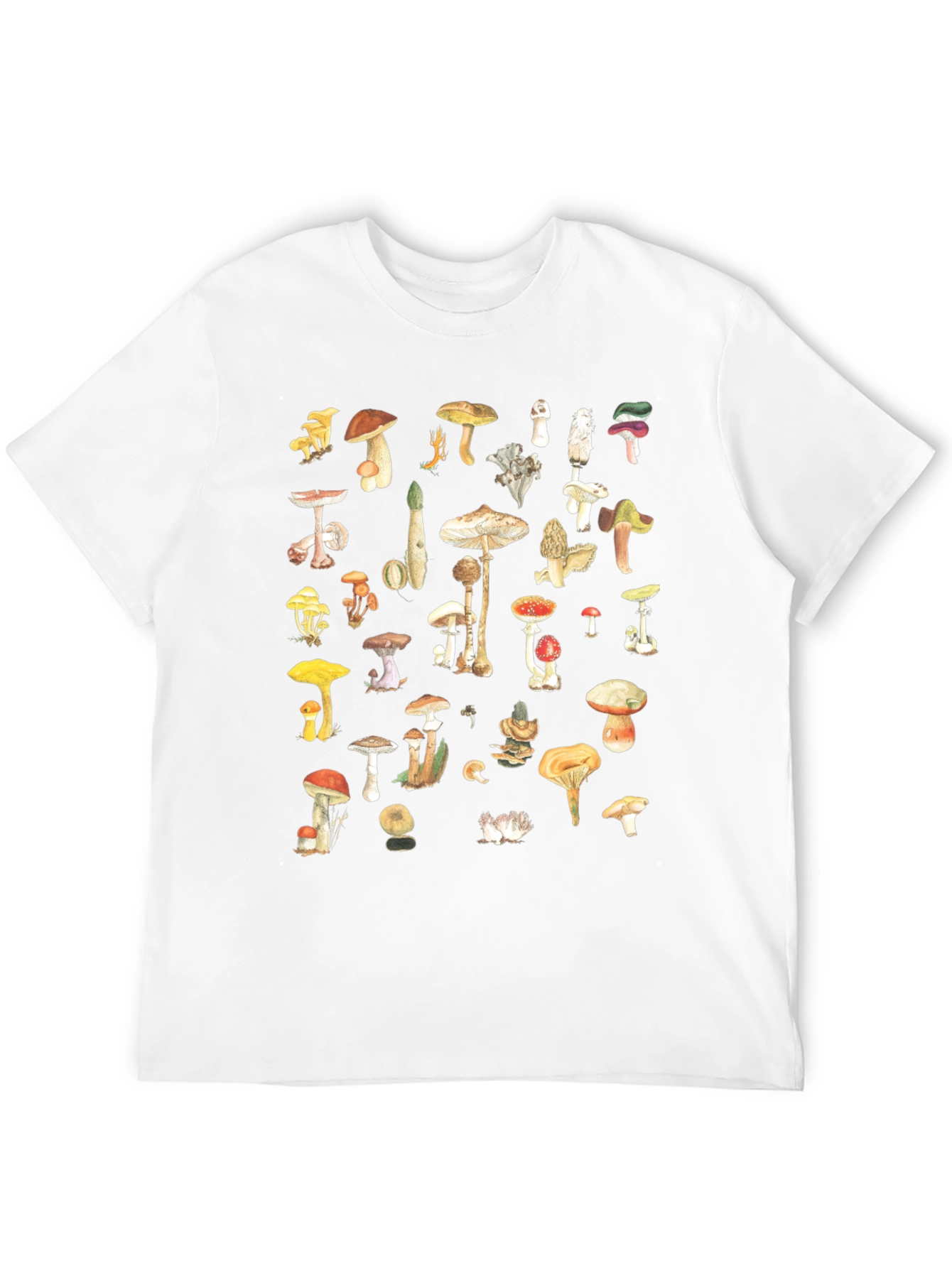Mushroom Print Black Tee