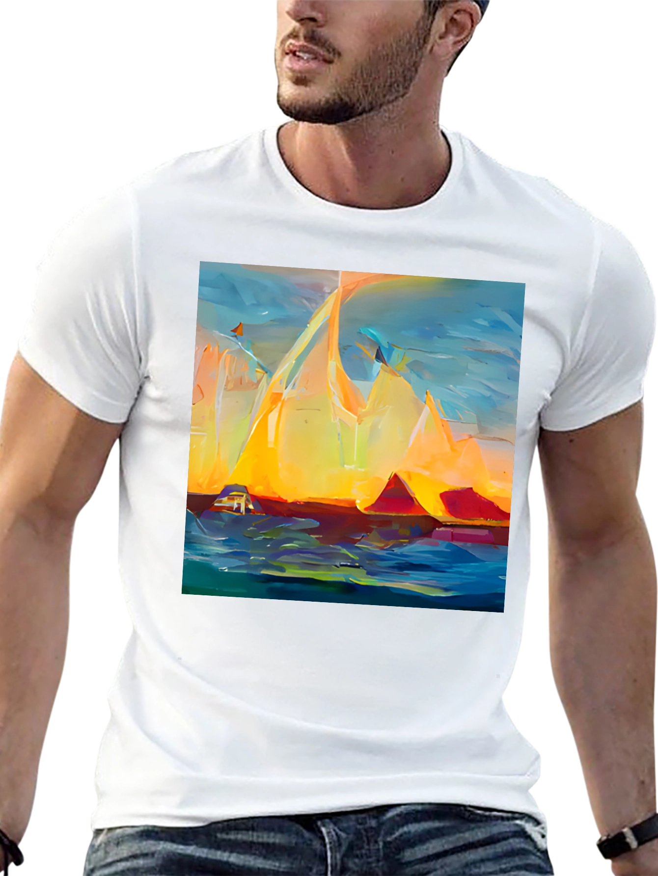 Abstract Mountain Sunset T-Shirt
