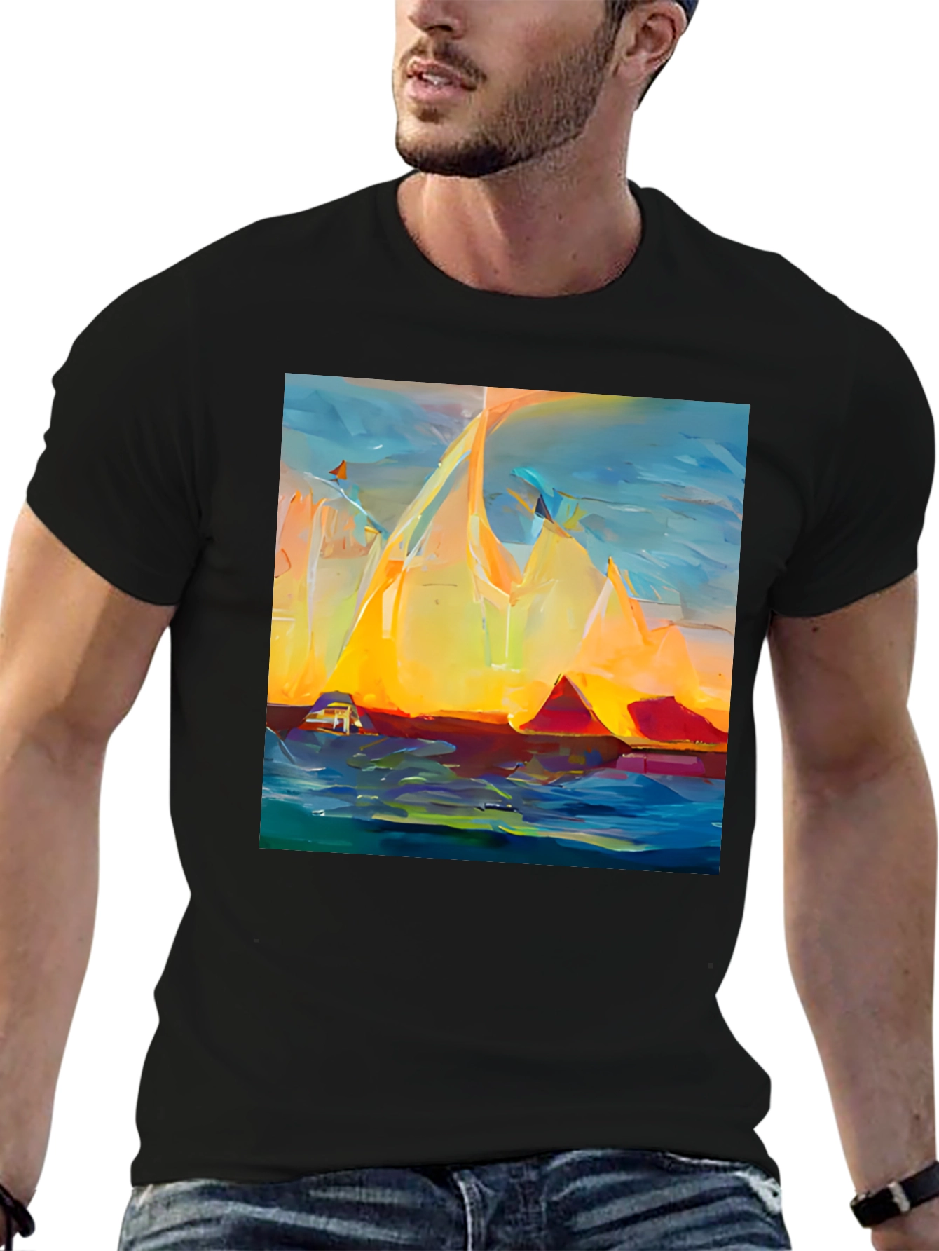 Abstract Mountain Sunset T-Shirt
