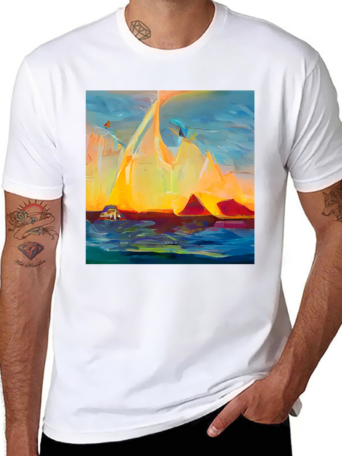 Abstract Mountain Sunset T-Shirt