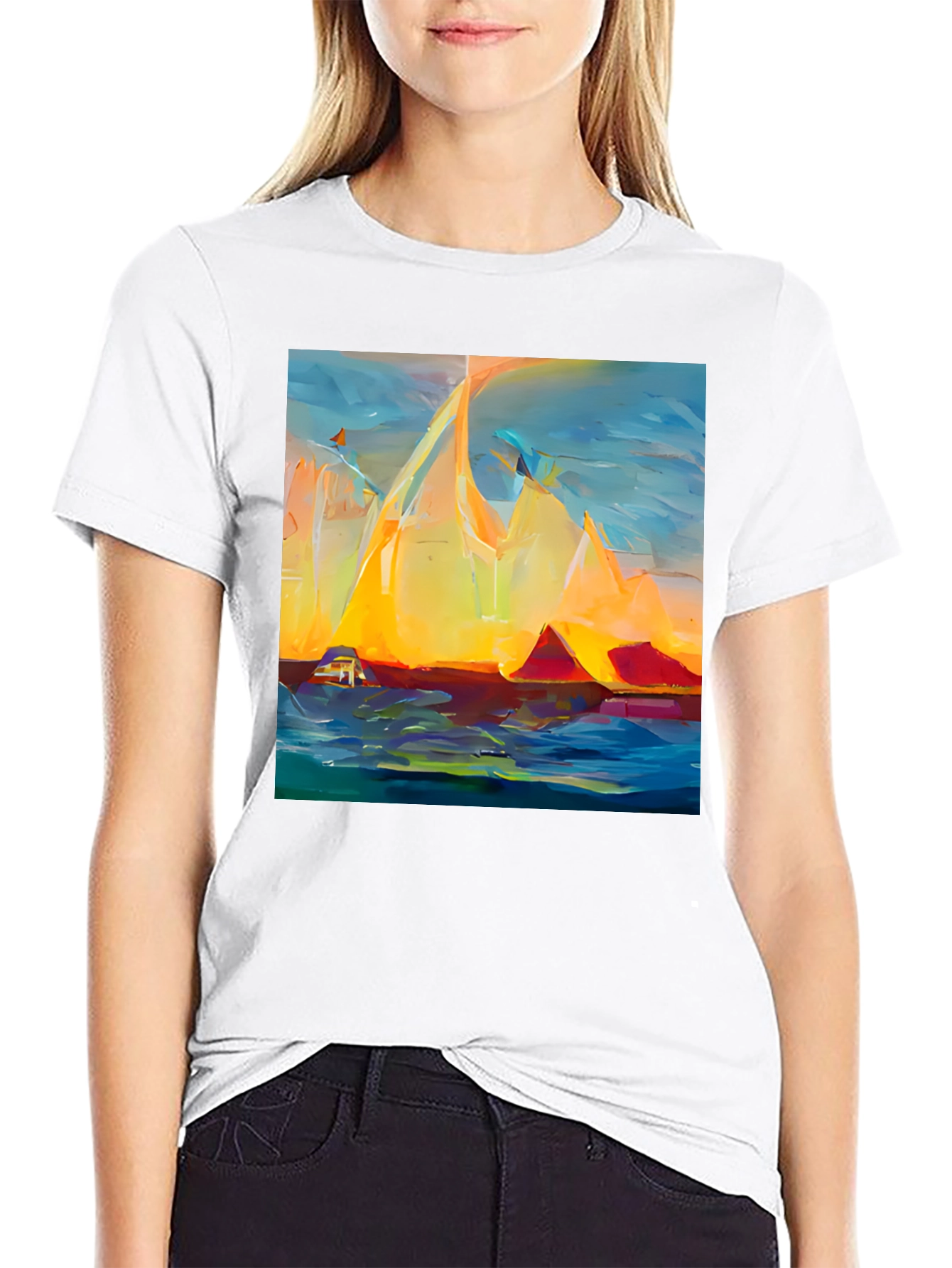 Abstract Mountain Sunset T-Shirt