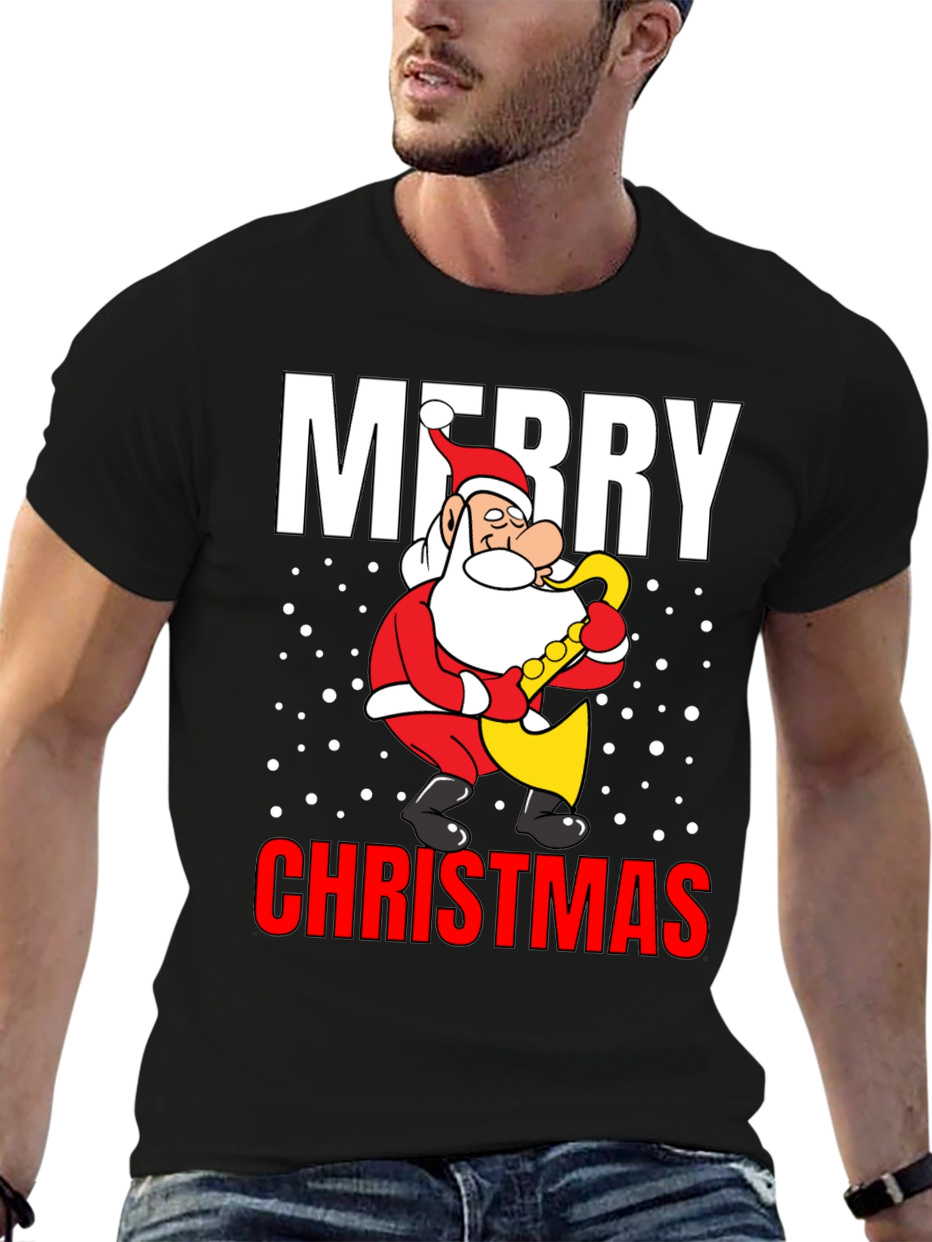 Merry Christmas Santa Saxophone T-Shirt