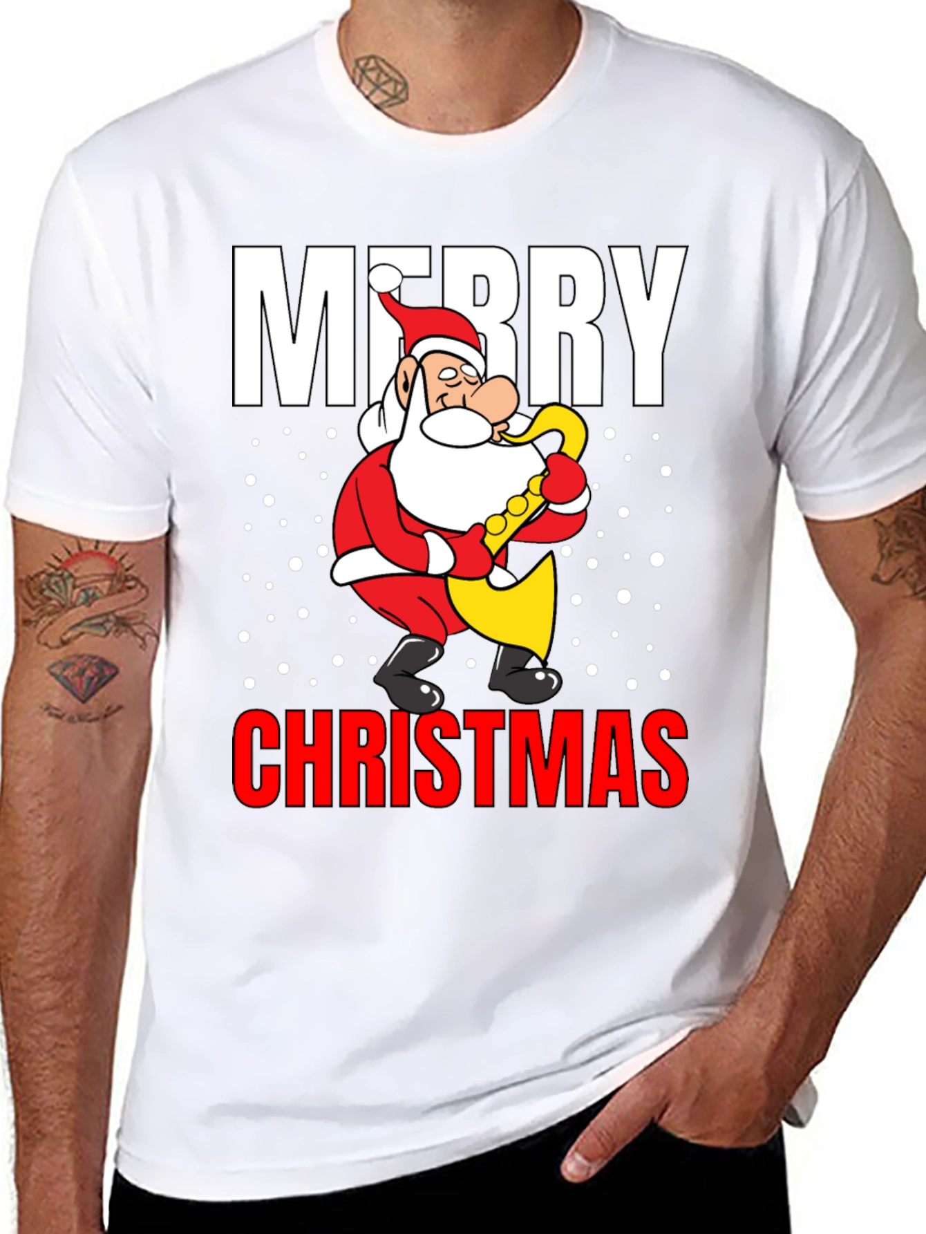 Merry Christmas Santa Saxophone T-Shirt