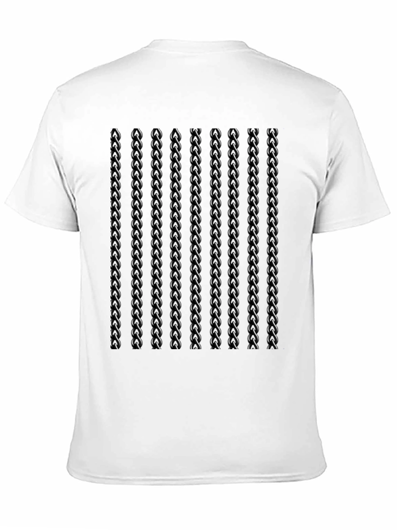 Mens Black Twisted Chain Link Pattern T-Shirt