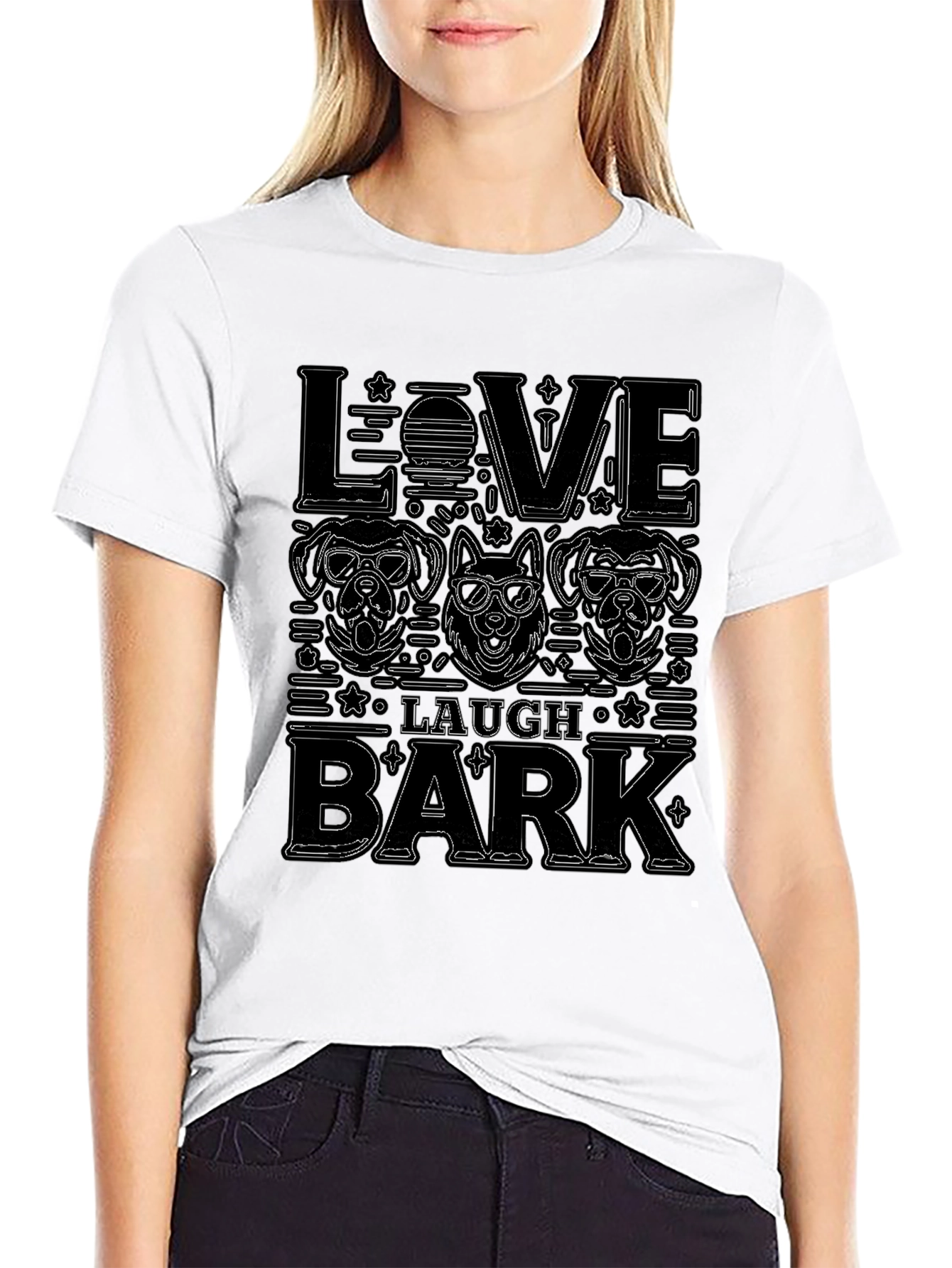 Love Laugh Bark Dog Graphic Tee