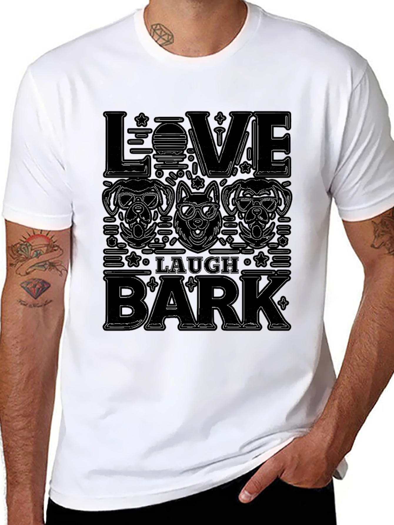Love Laugh Bark Dog Graphic Tee