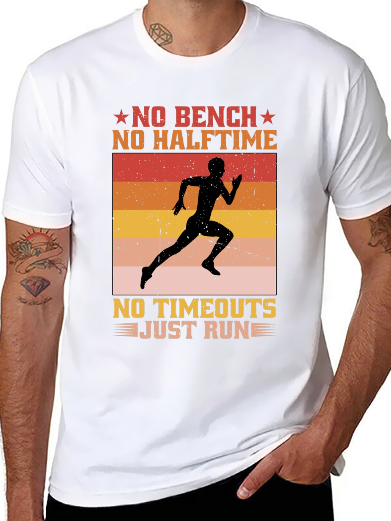 No Bench No Halftime Running T-Shirt