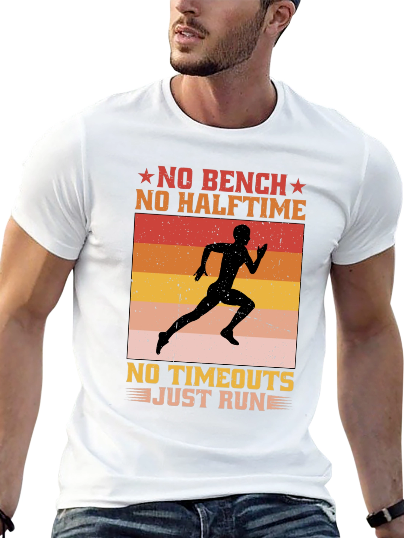 No Bench No Halftime Running T-Shirt
