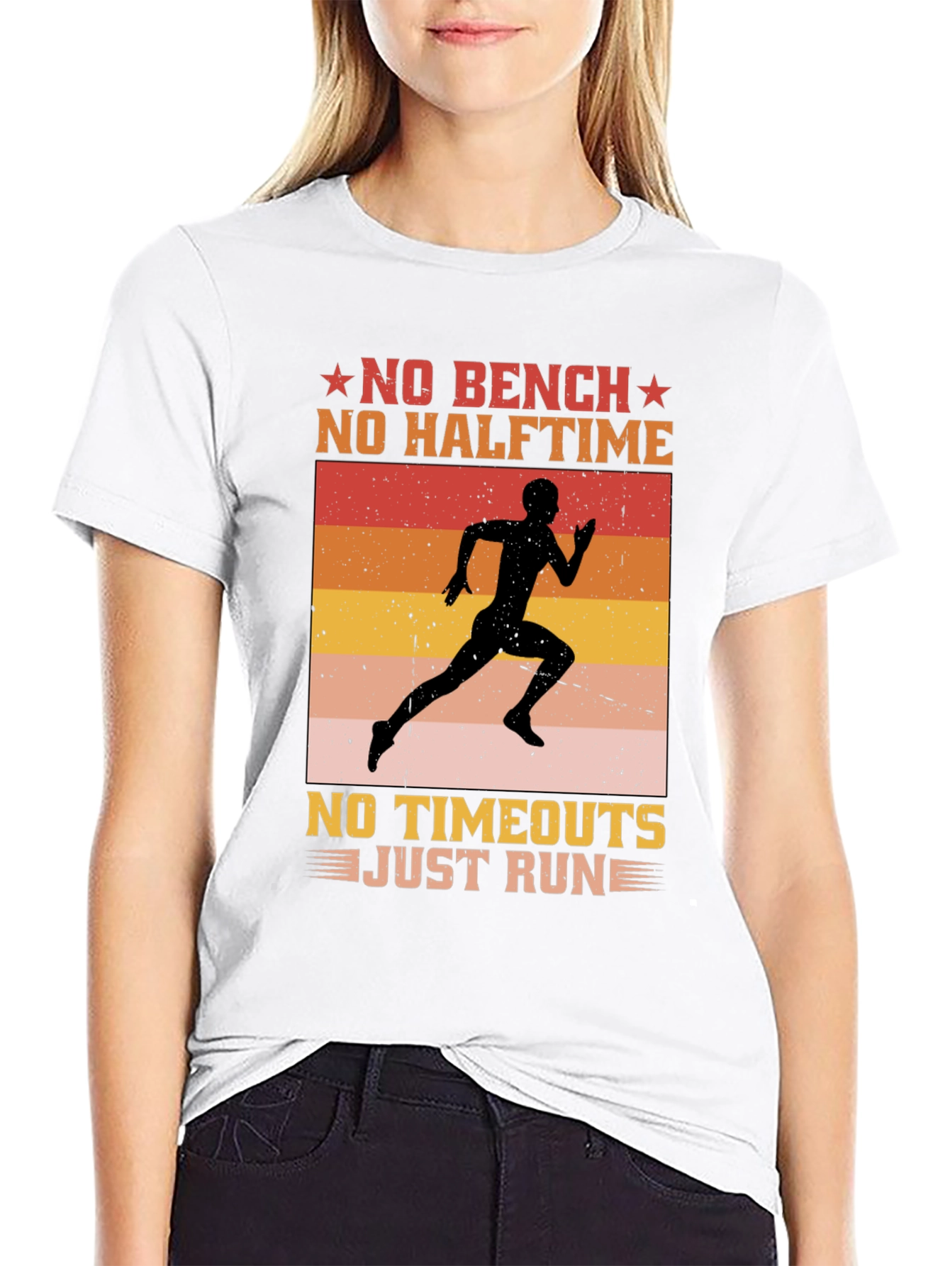 No Bench No Halftime Running T-Shirt