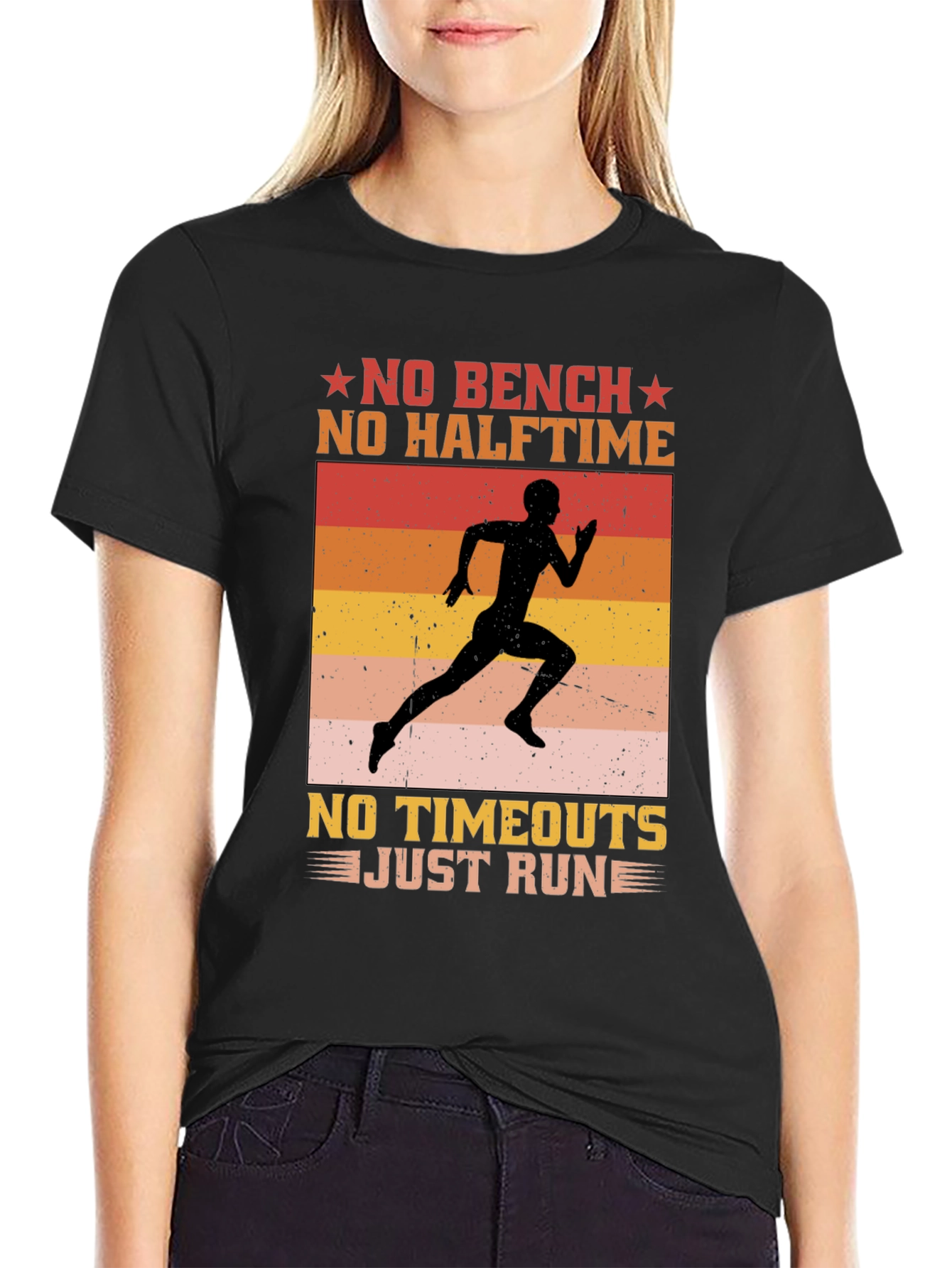 No Bench No Halftime Running T-Shirt