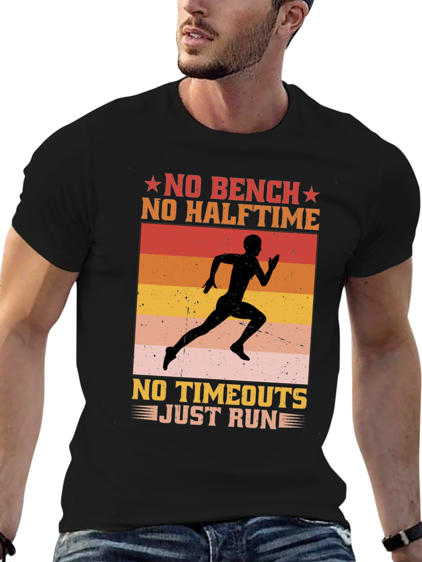 No Bench No Halftime Running T-Shirt