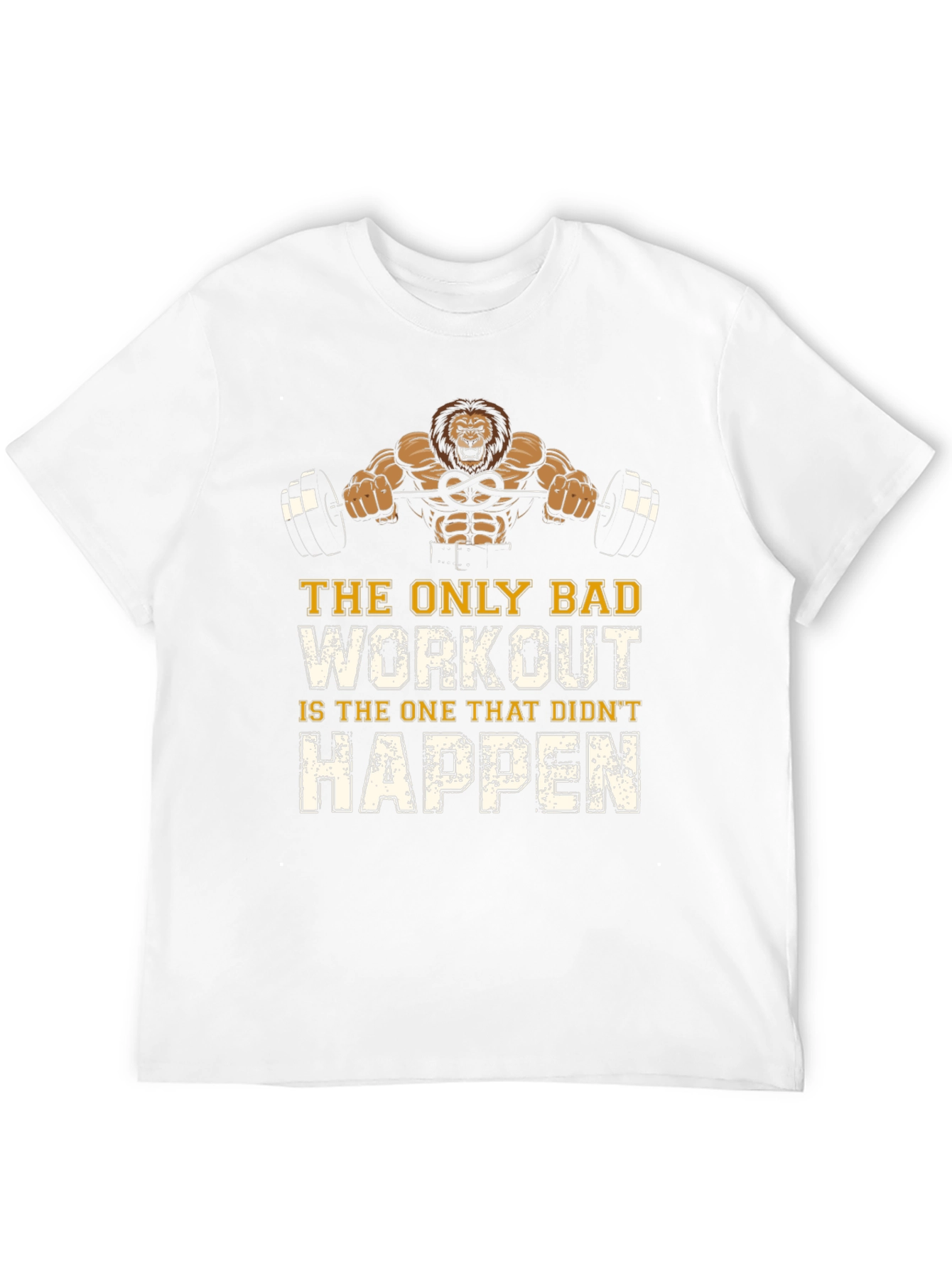 Gym Motivation T-Shirt - Lion Workout Design