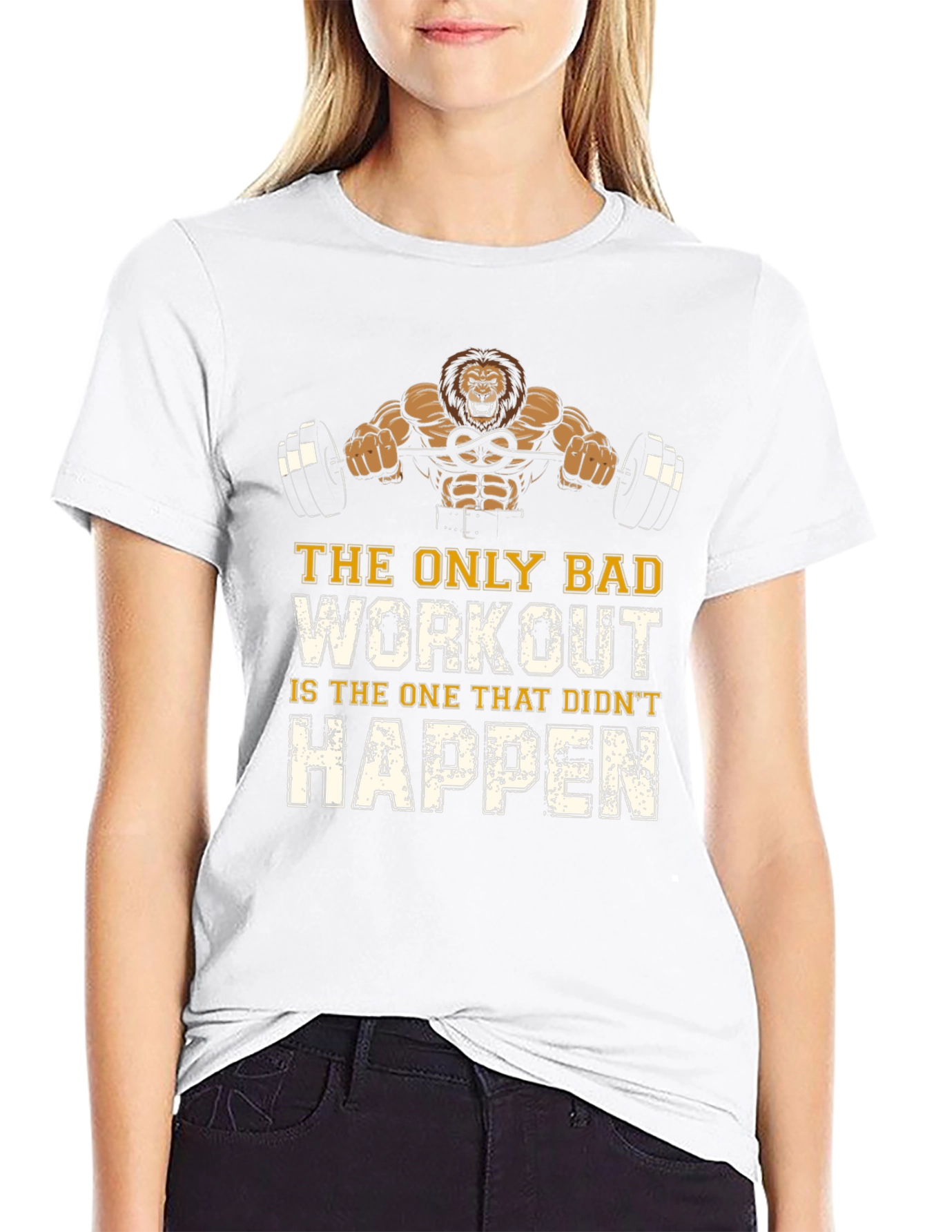 Gym Motivation T-Shirt - Lion Workout Design